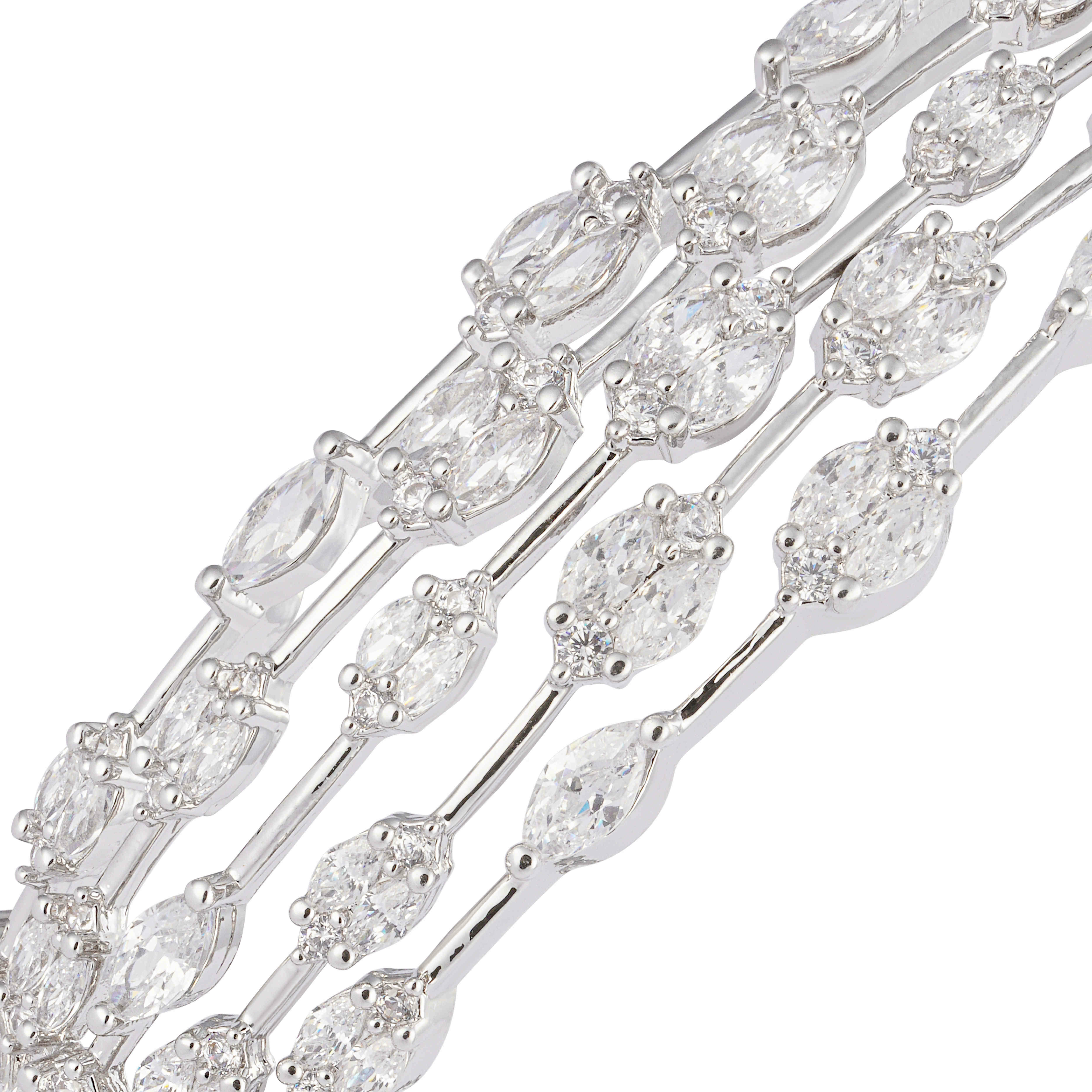 925K Silver Marquise Bangle  image 1