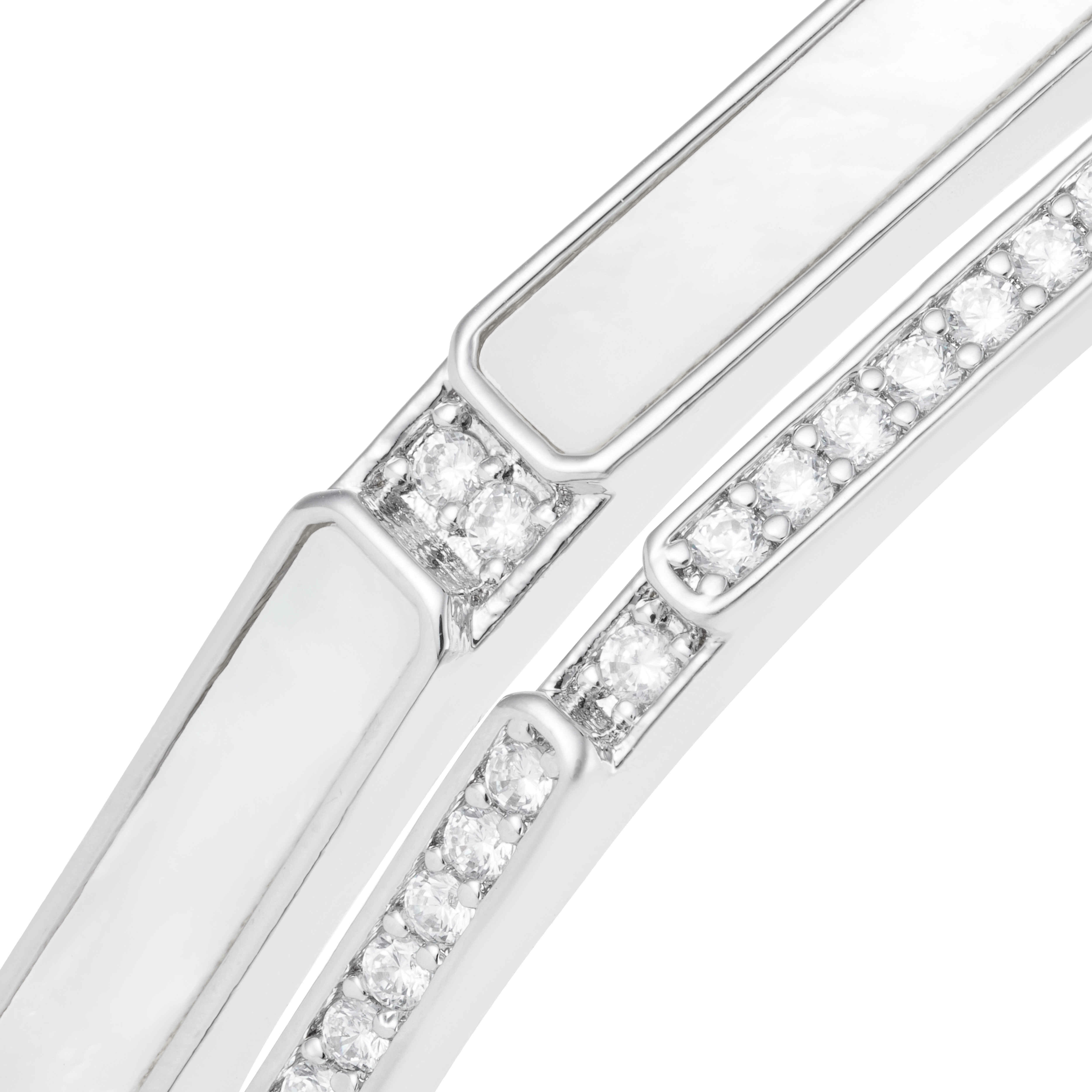 Silver Toned Shell Bangle image 1