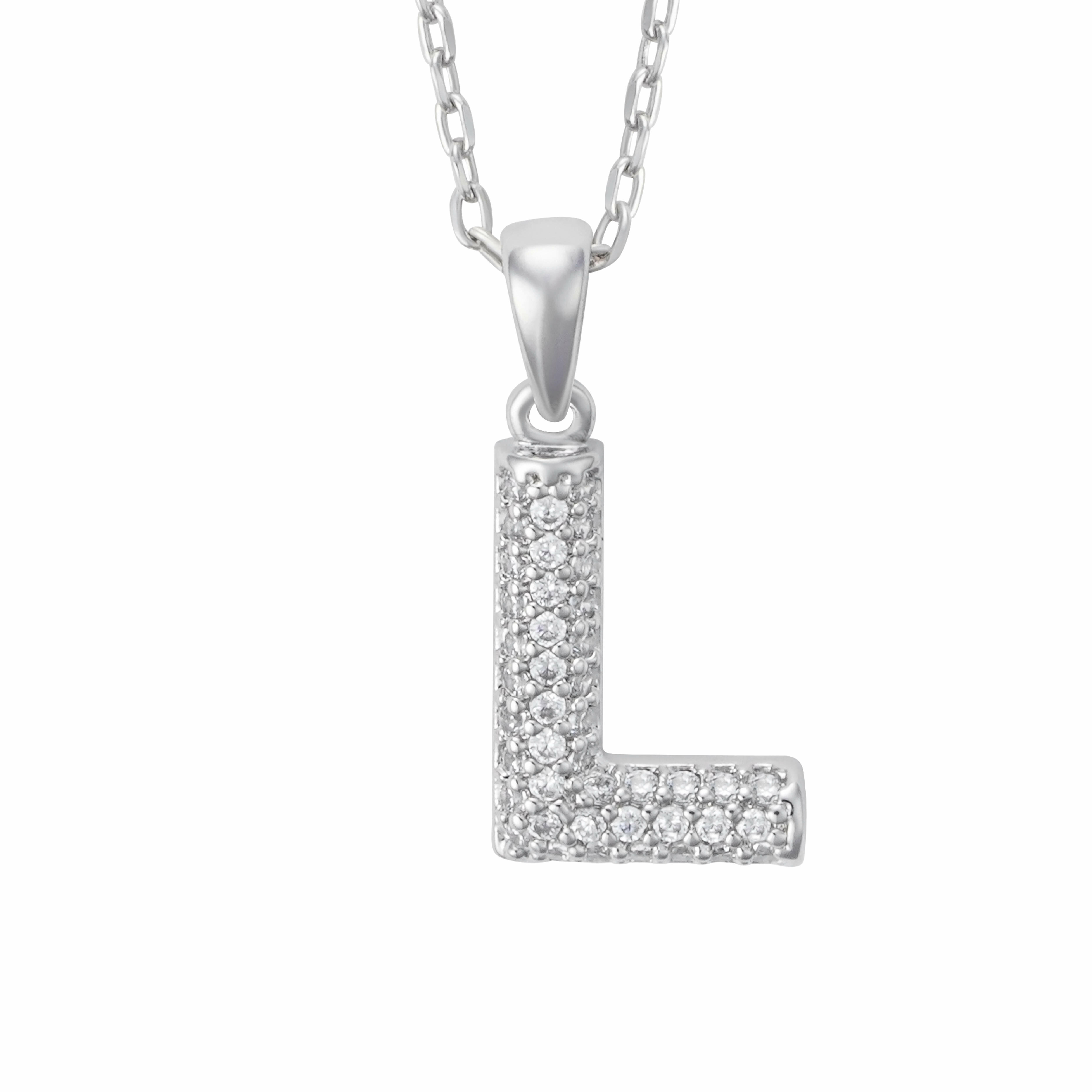 Silver Toned Letters Necklace-L image 1
