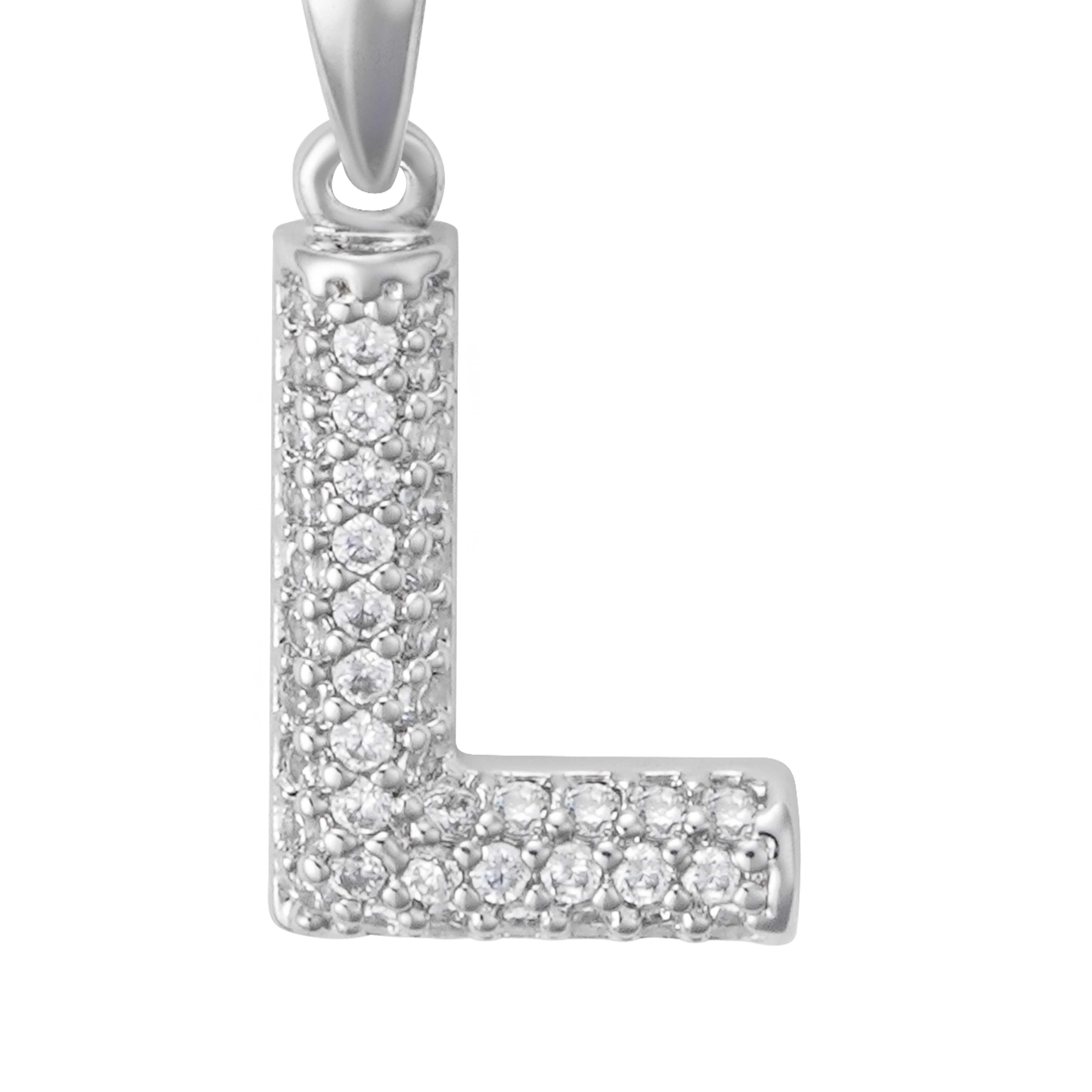Silver Toned Letters Necklace-L image 2