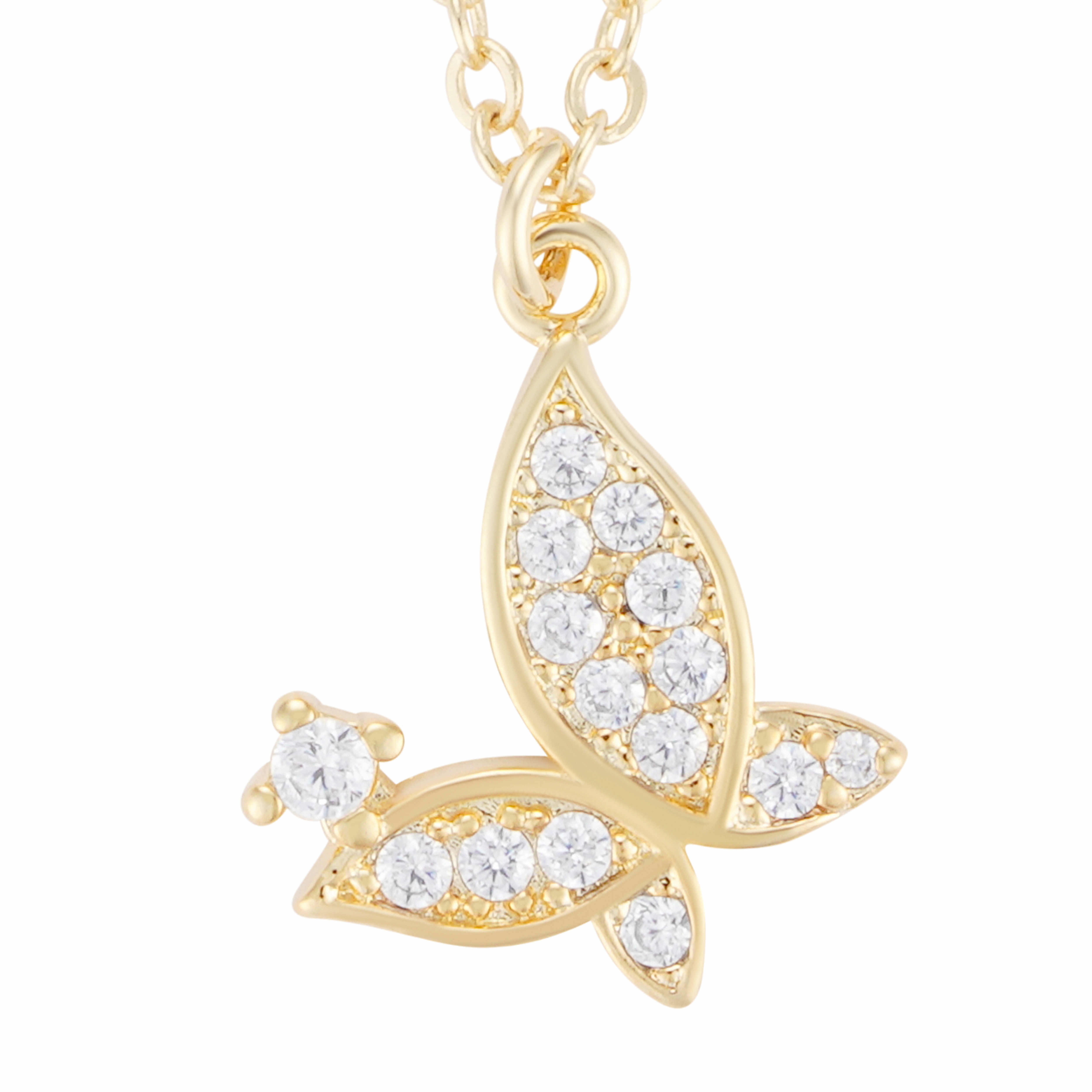 Gold Toned Butterfly Necklace image 2