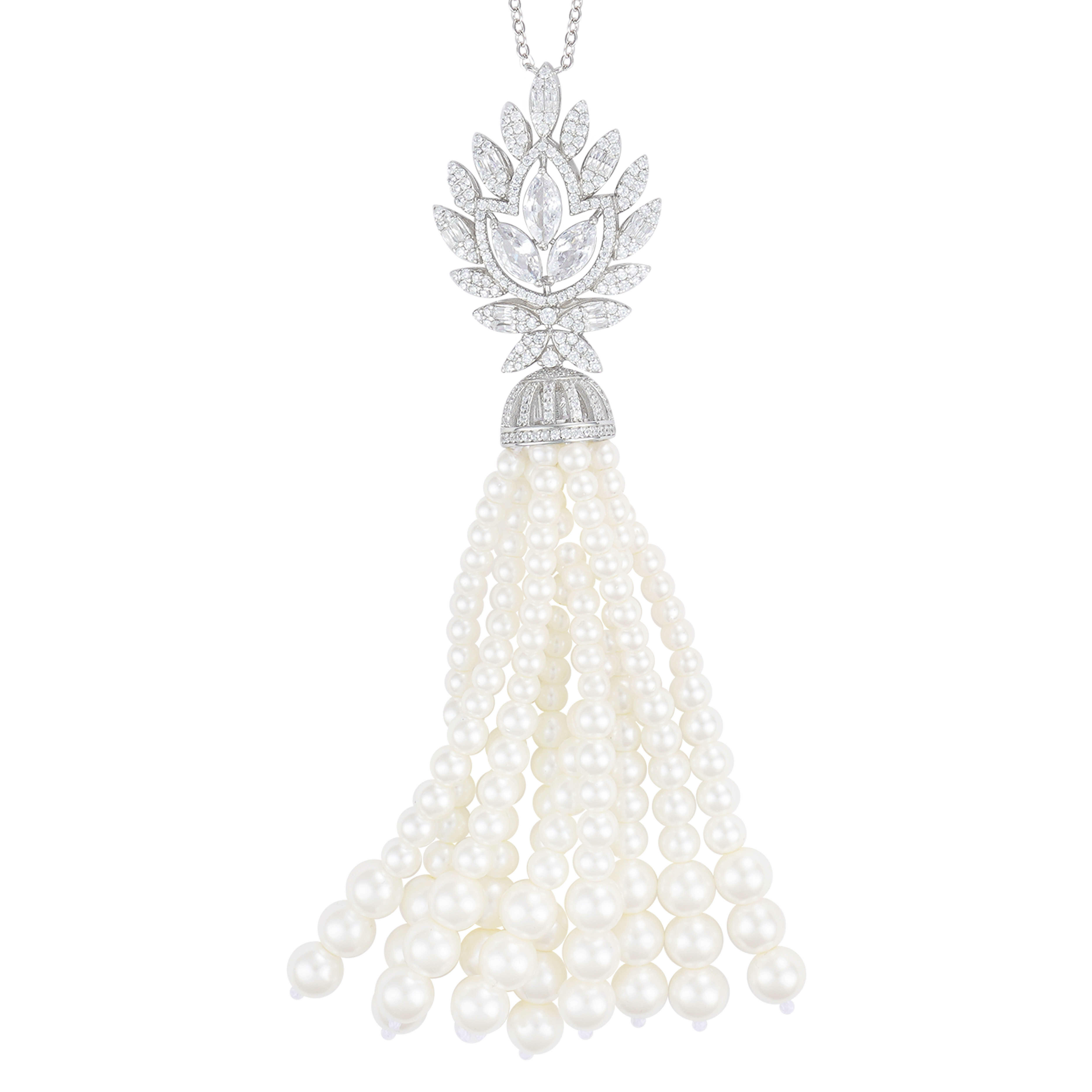 925K Silver Pearl Necklace  image 1