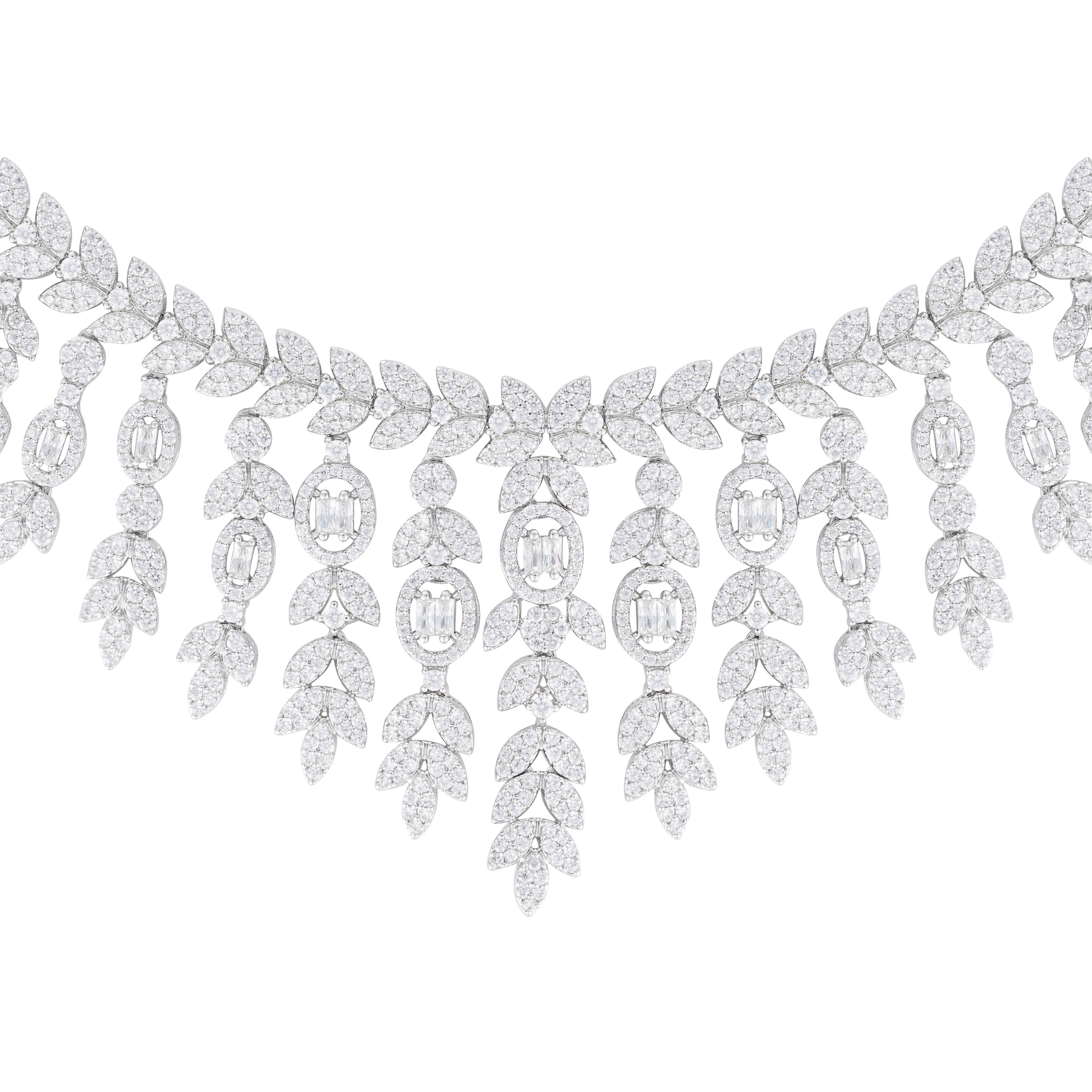 925K Silver Flora Necklace Set image 1