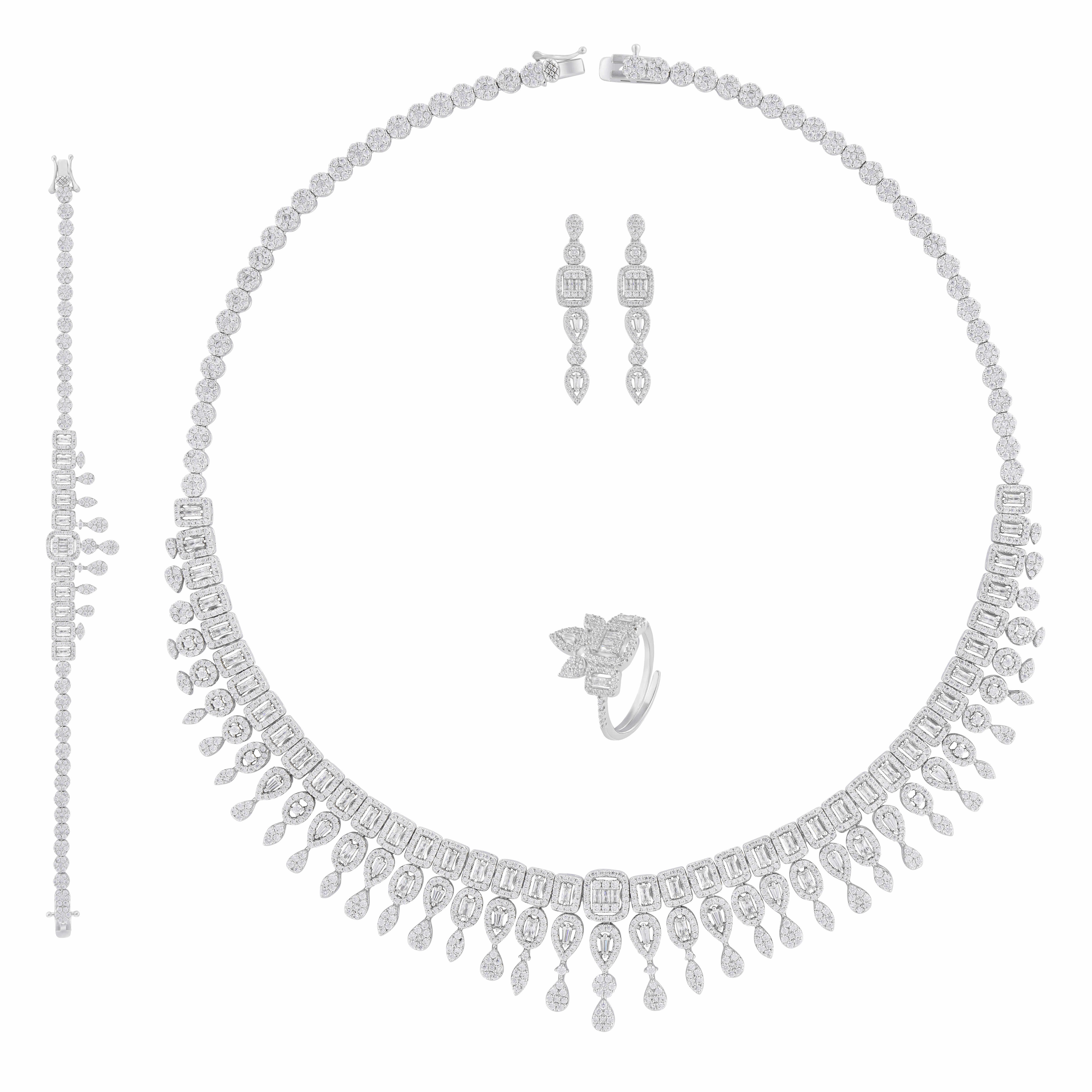 925K Silver Flora Necklace Set image 0