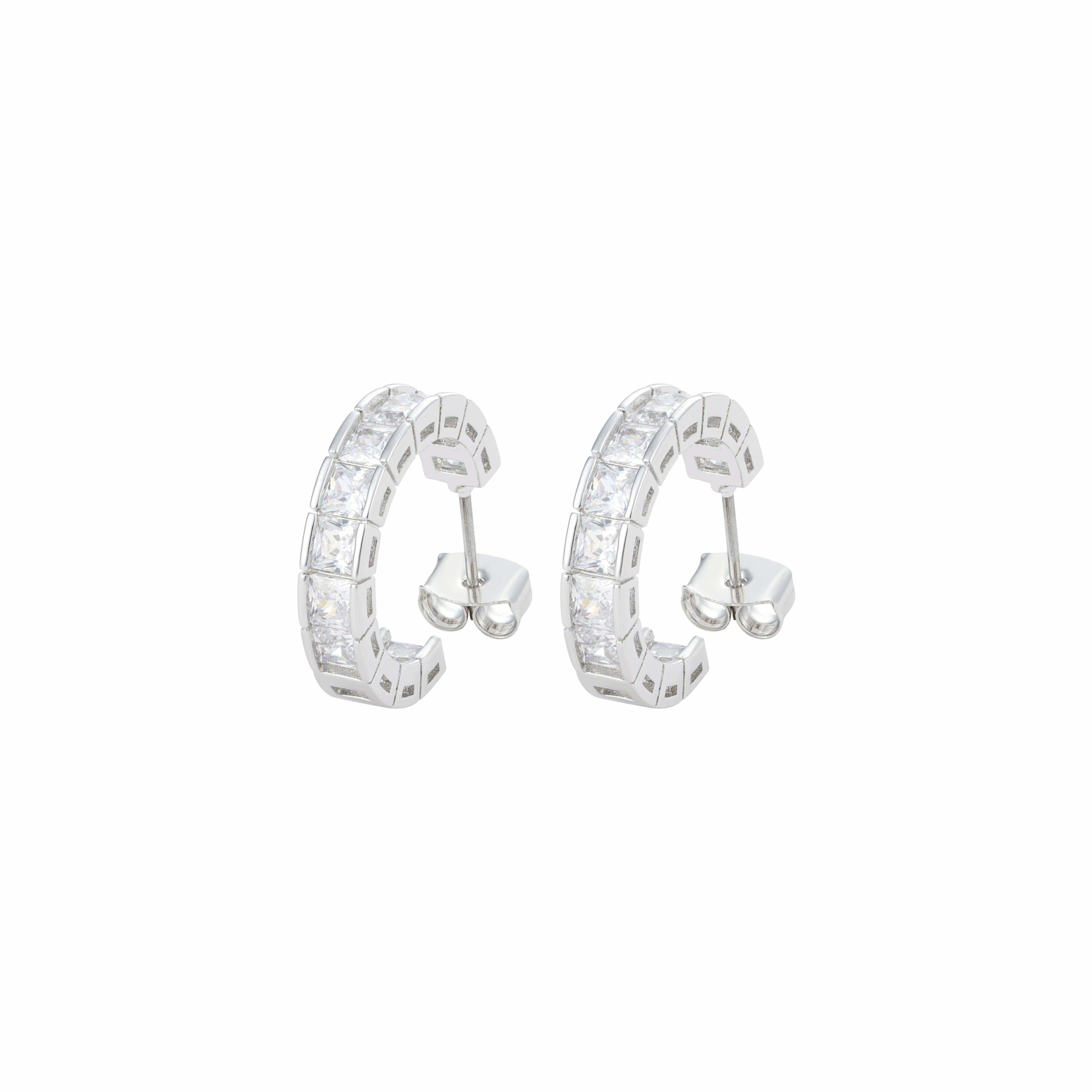 Silver Toned Princess Earrings image 2