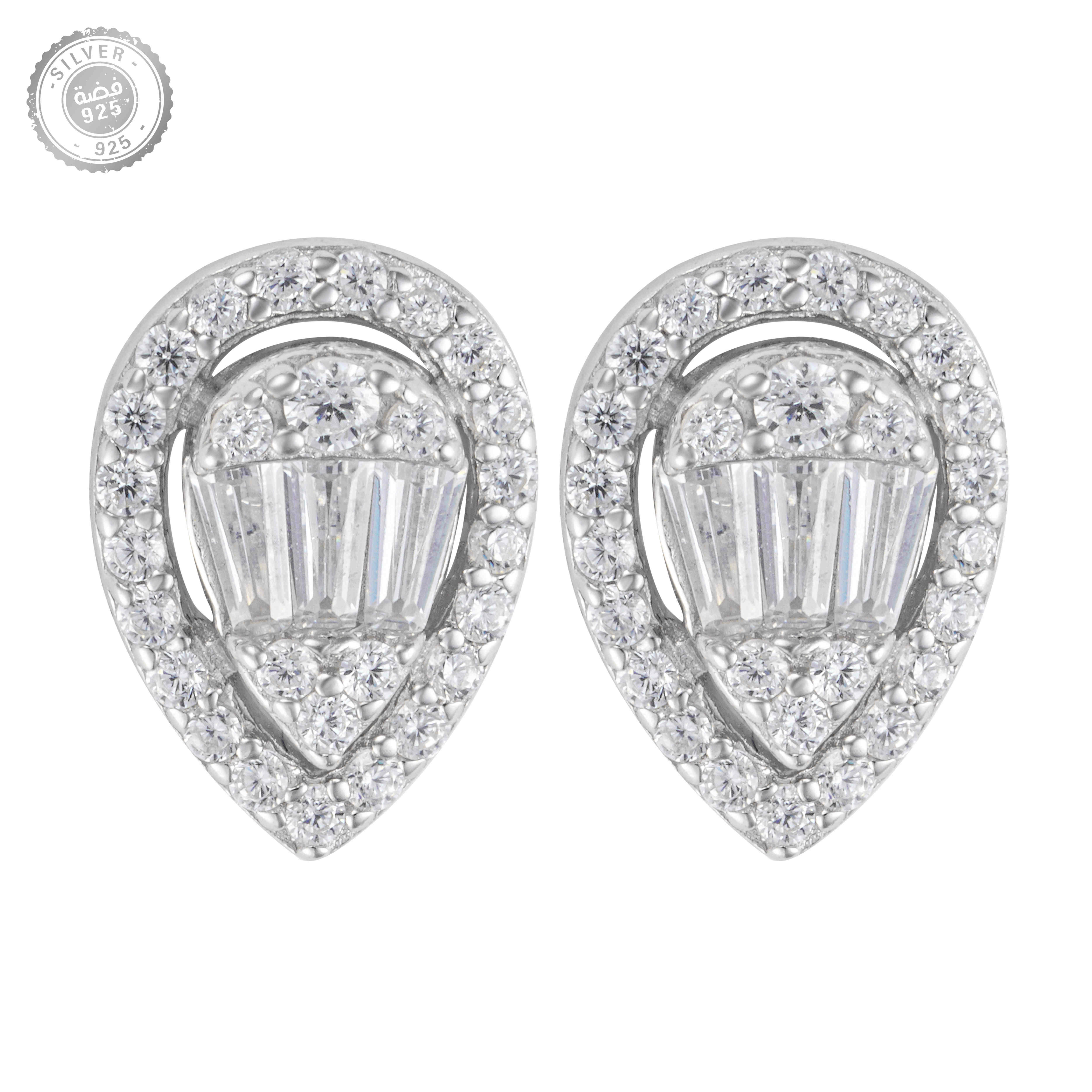 Alvira Earrings -Silver/White image 0