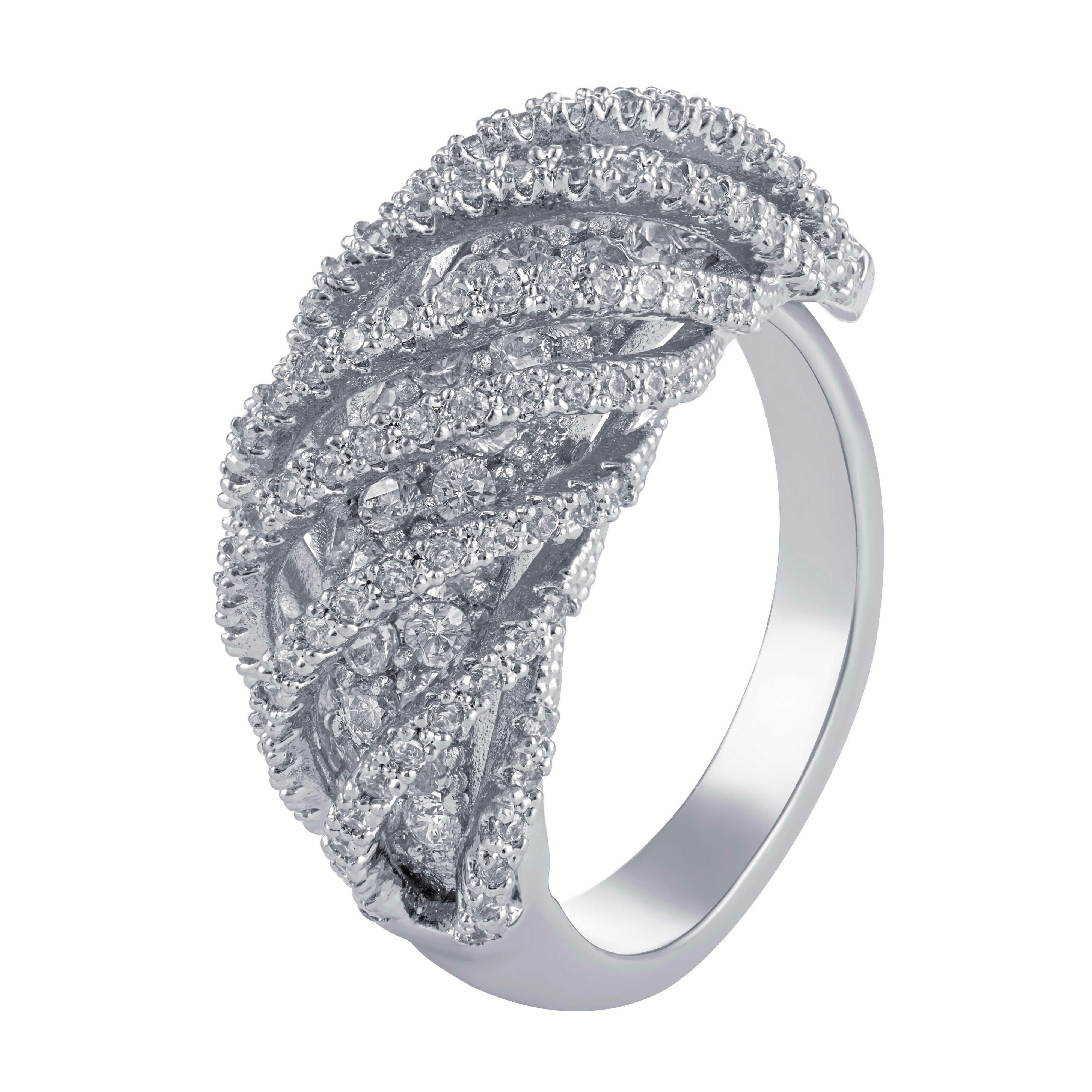 خاتم فضي مرصع image 0