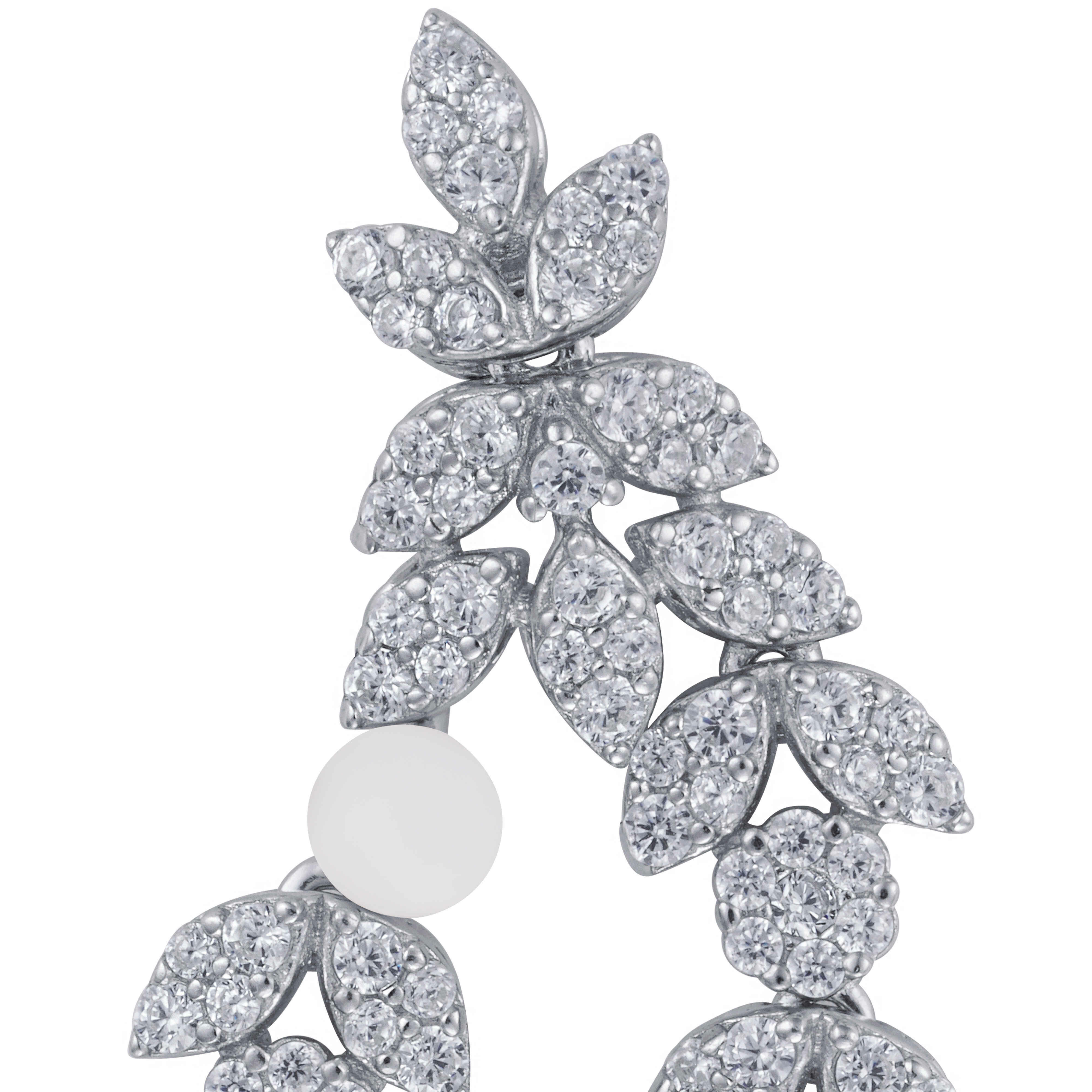 حلق فضة ولؤلؤ طويل image 2