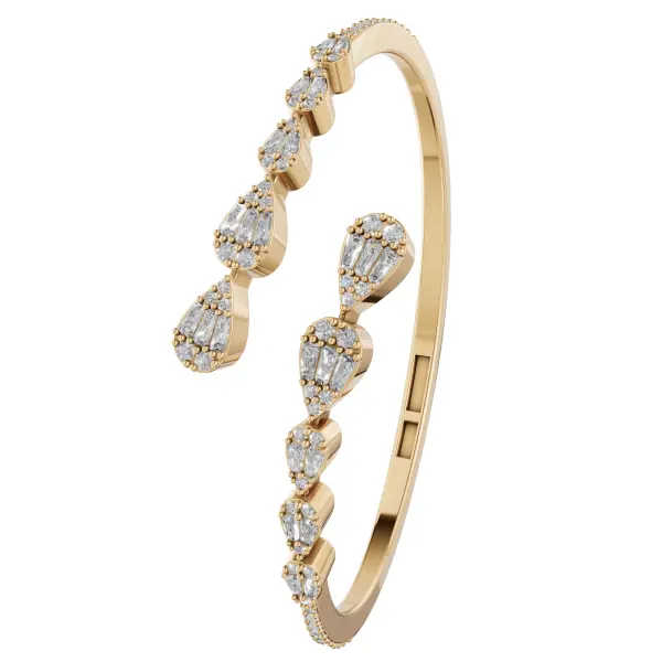 Crystal Pear Gold Bangle image 0