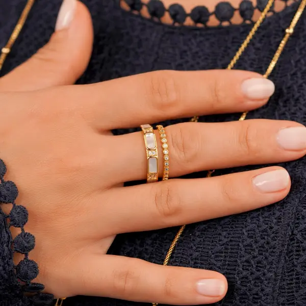 Gold Toned Shell Ring image 0