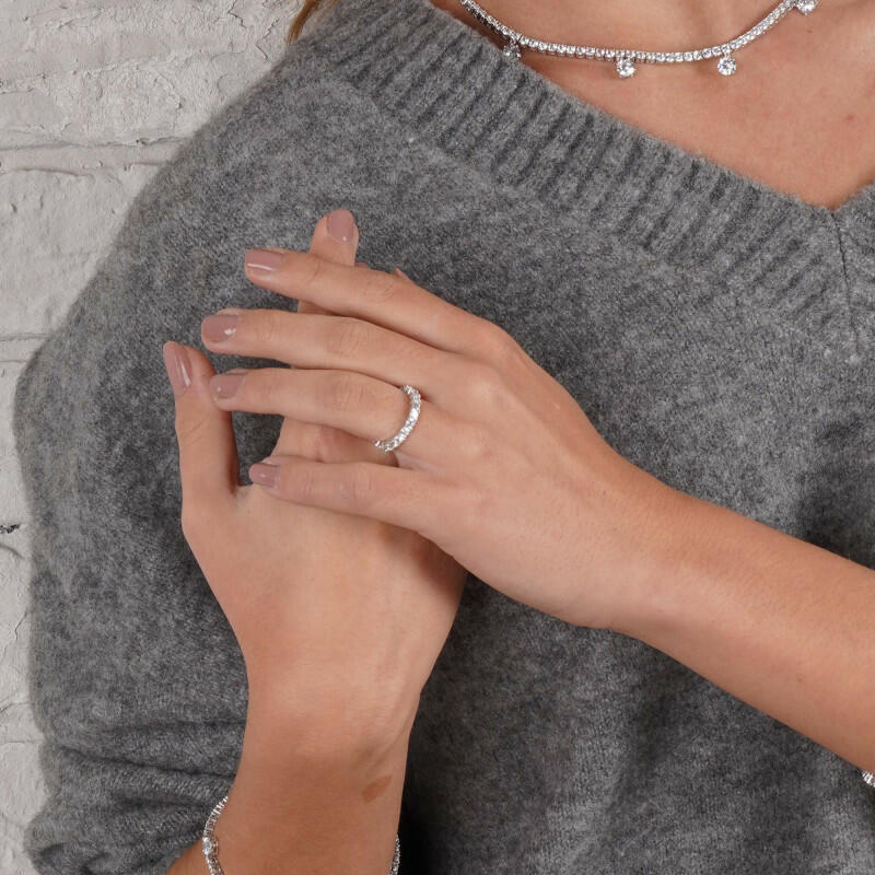 Sterling Silver solitaire Wedding Ring image 0