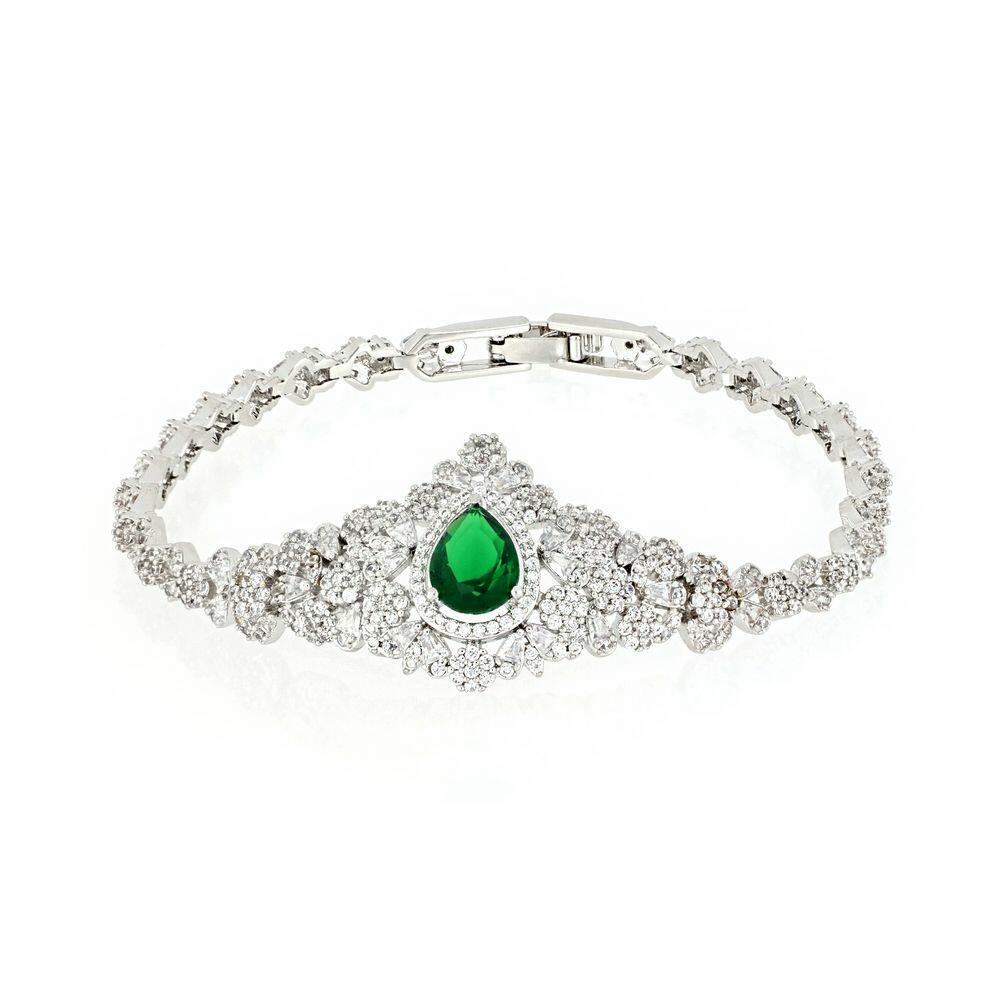 Green Pear Crystal Bracelet image 0
