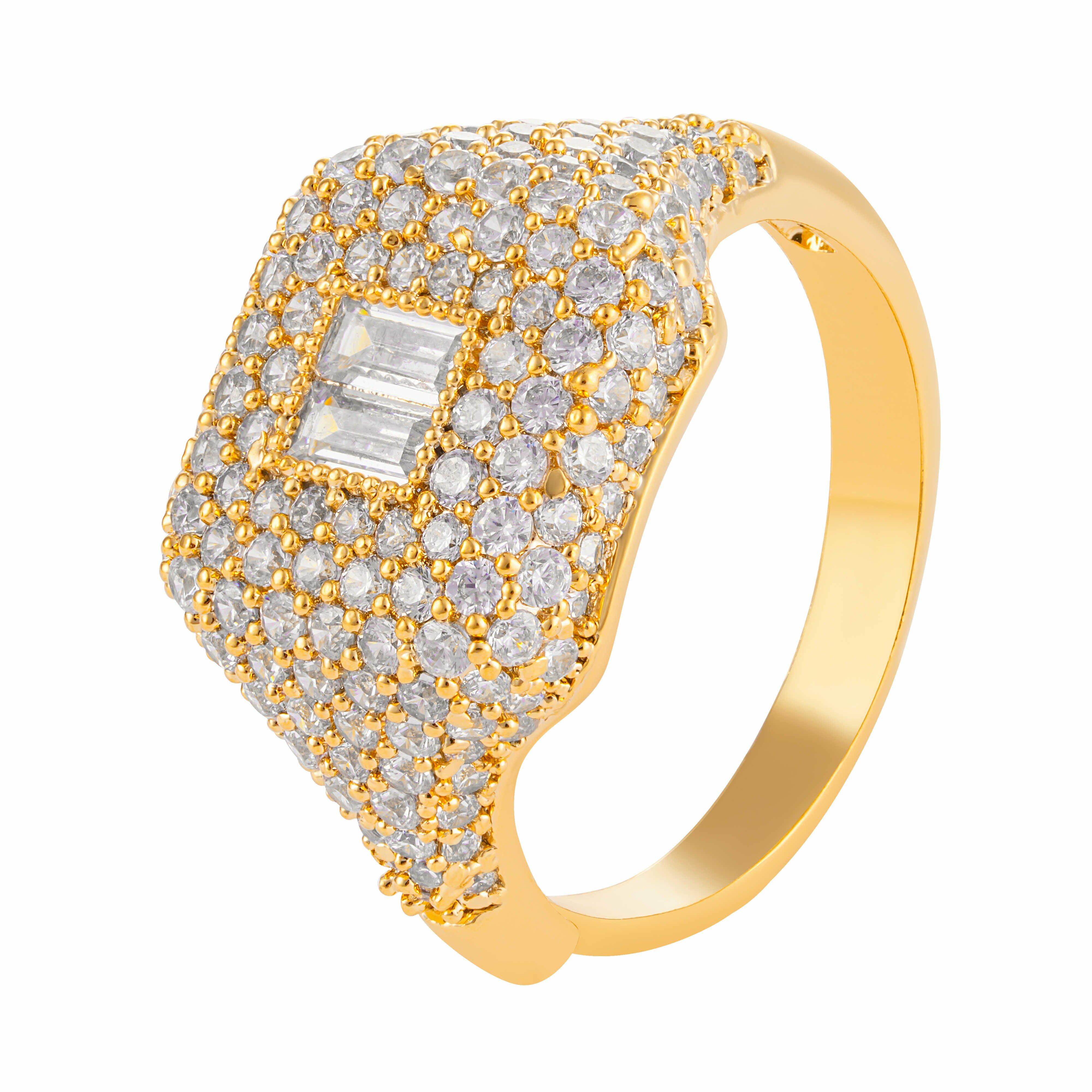 خاتم زركون ذهبي image 0