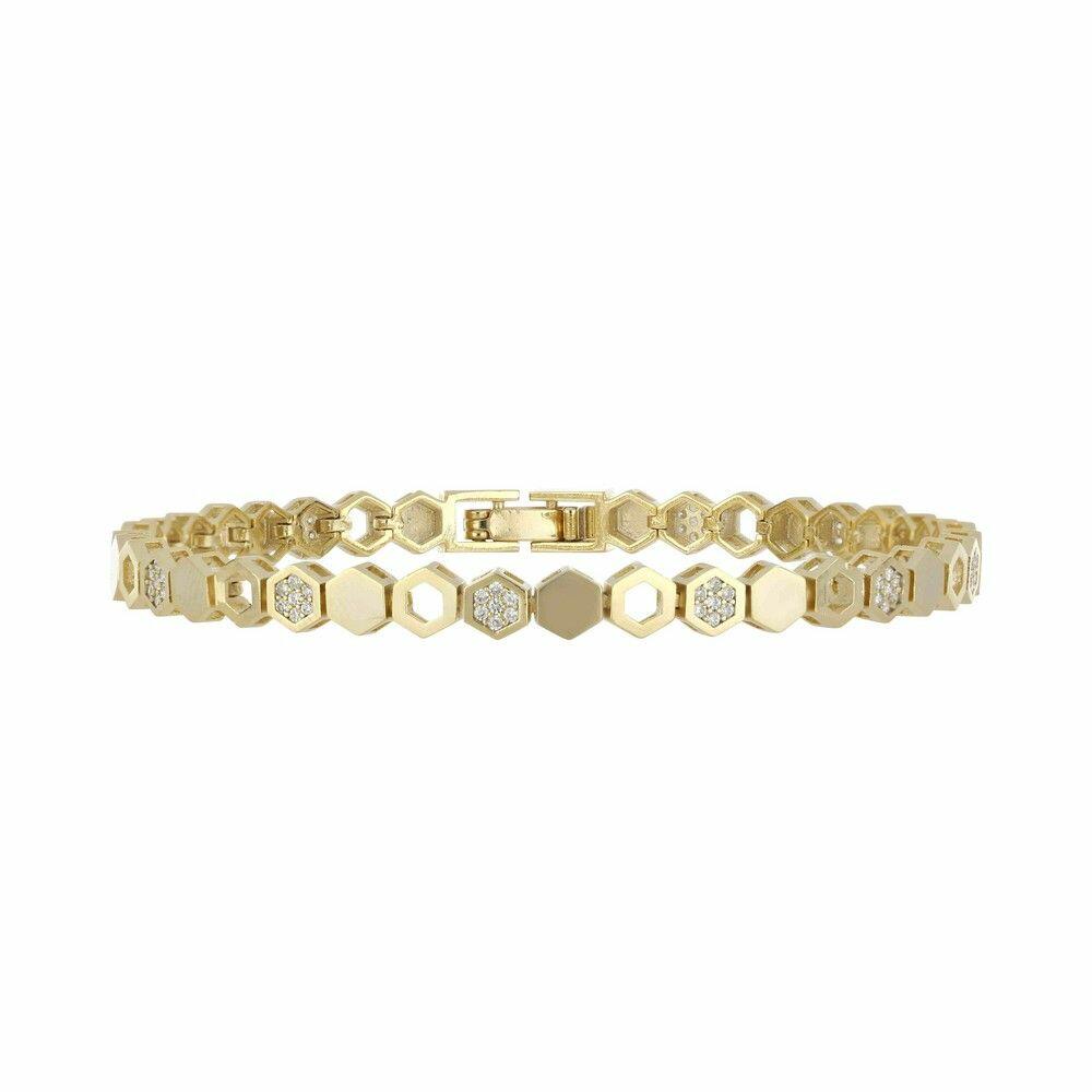 Tennis Bracelet - UB-158 Gold/White image 0