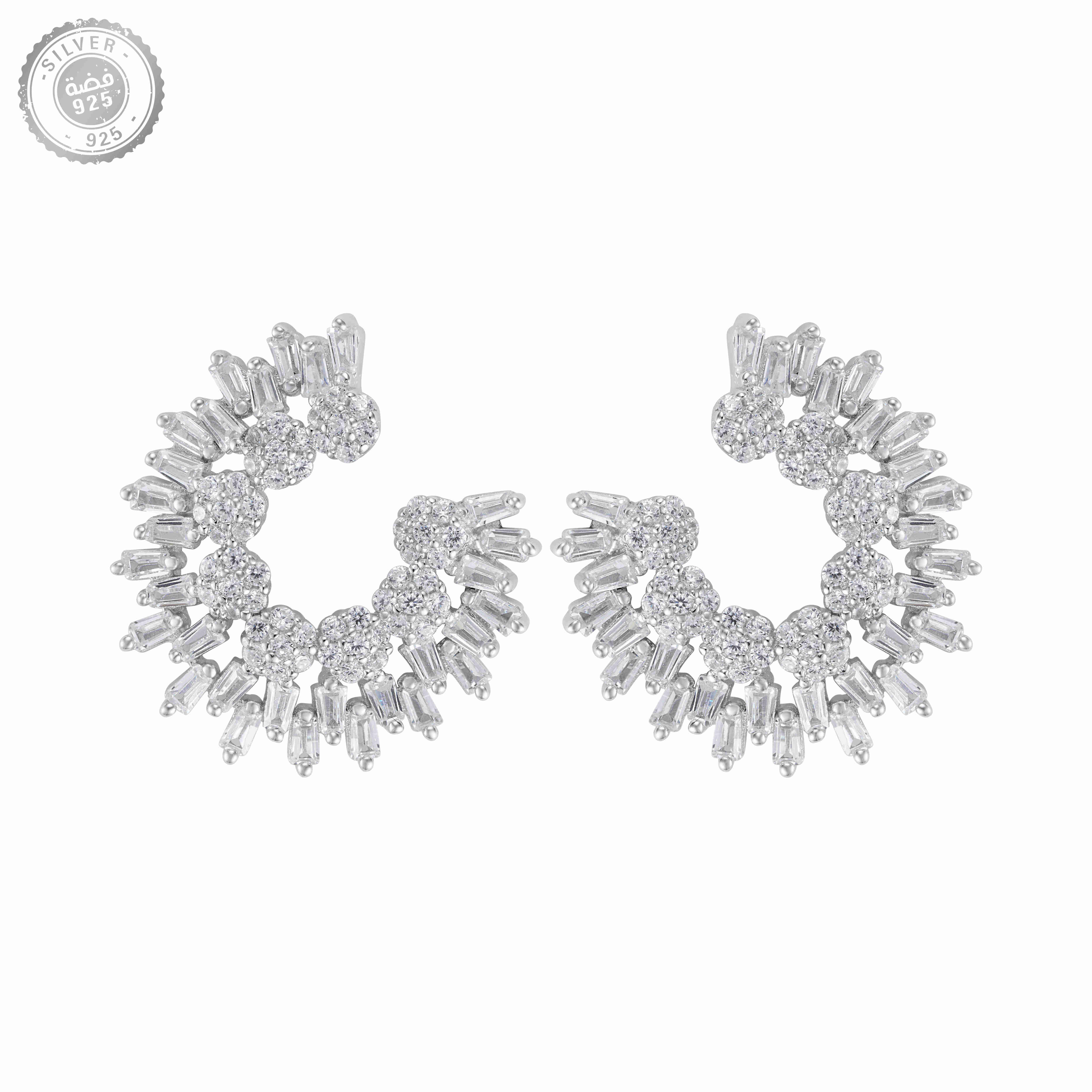 Alvira Earrings -Silver/White image 0