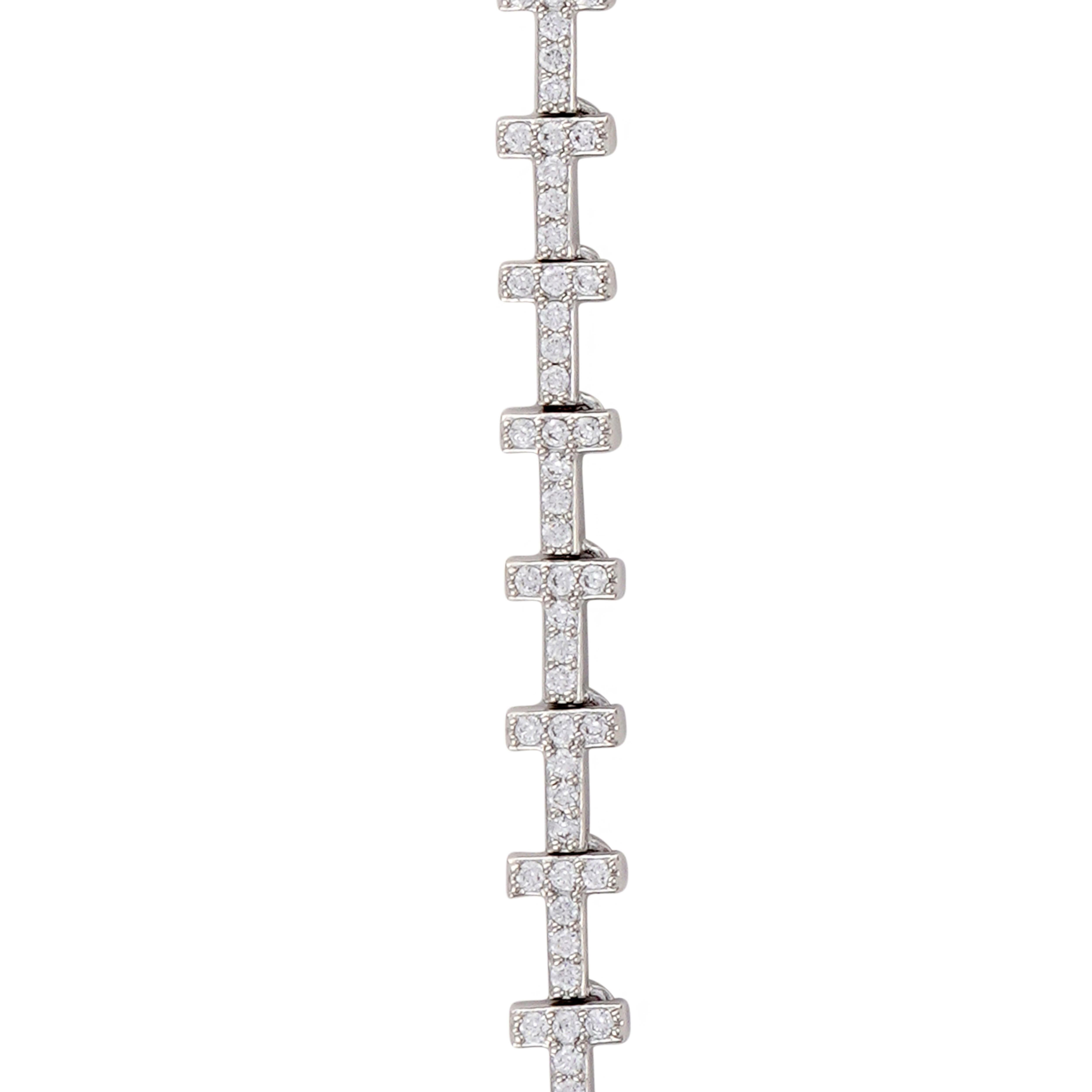 Alvira 925 Silver Zircon T-Link Chain image 2