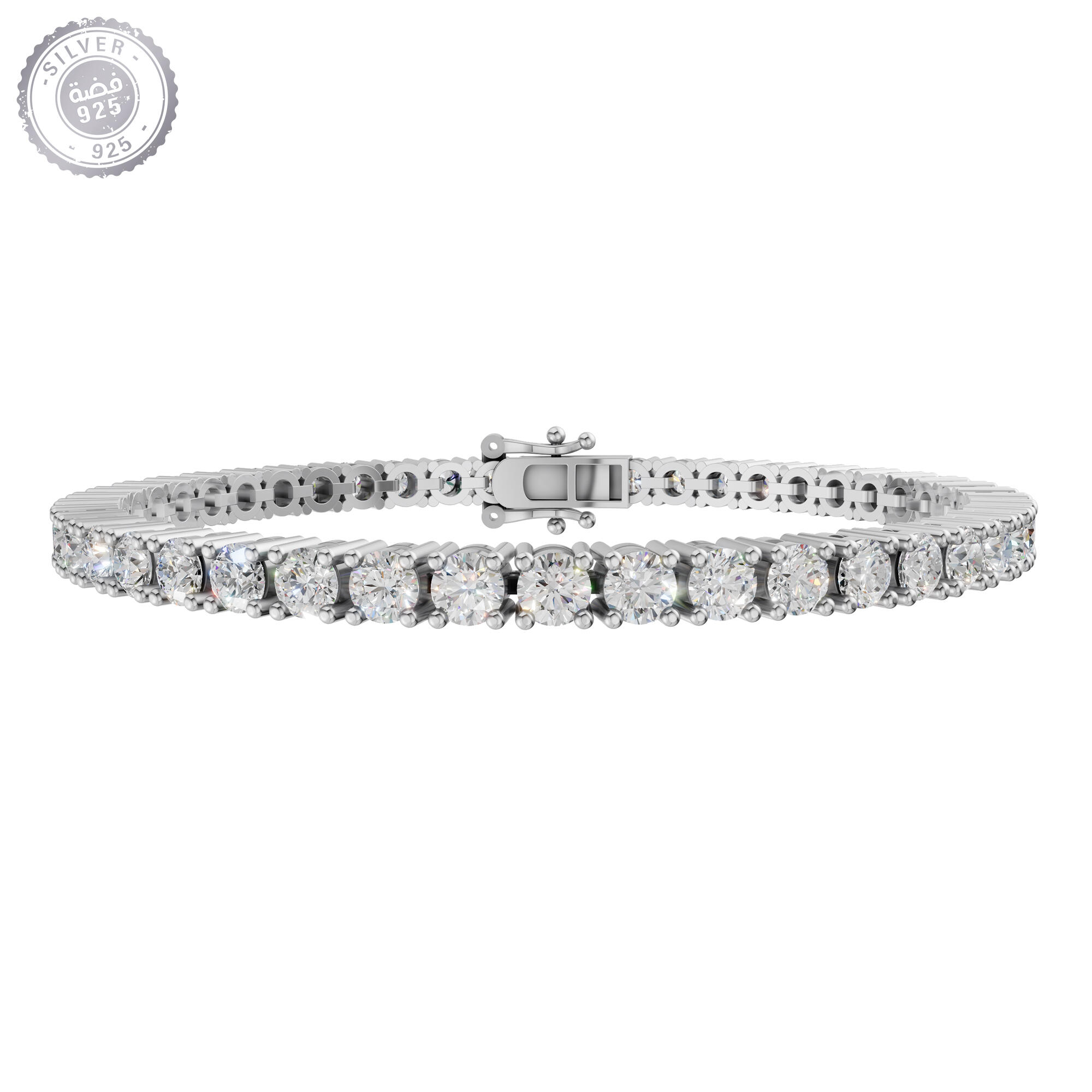 أسوارة سوليتير من الفضه image 0