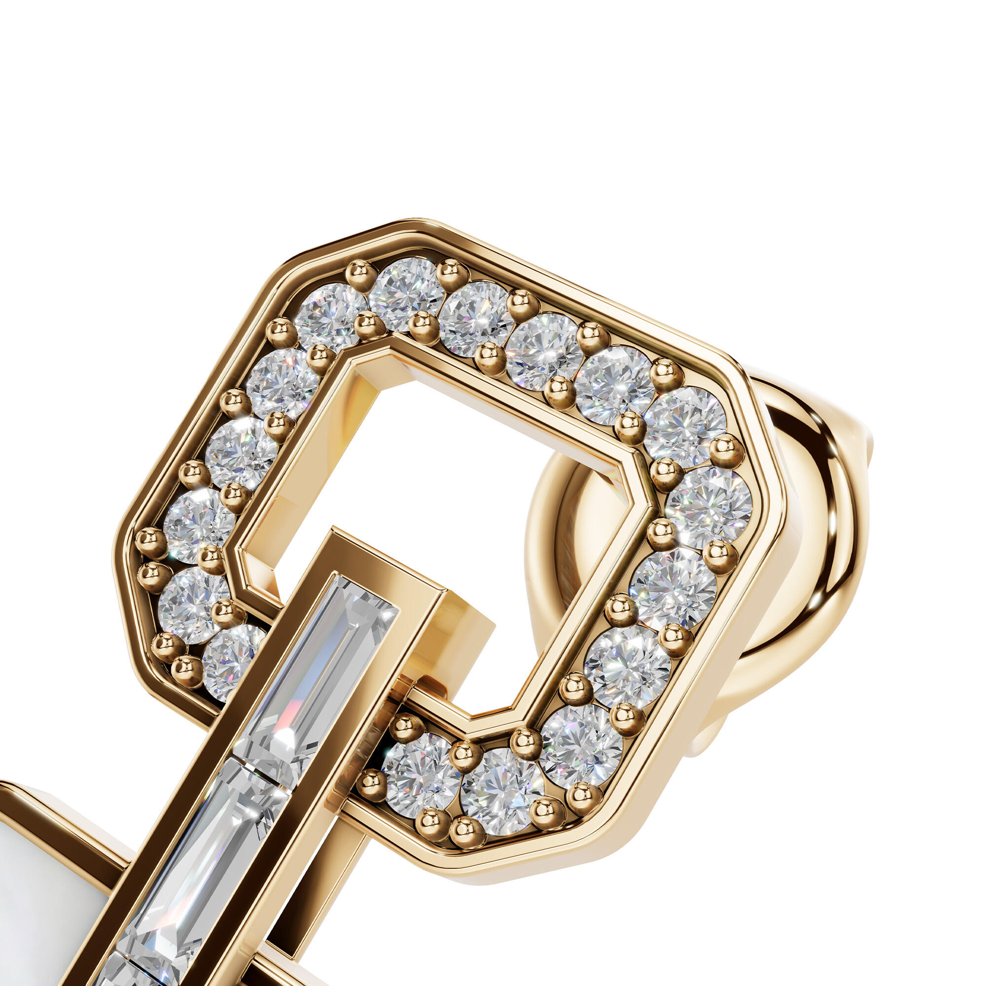 أقراط ذهبية مربعة image 4