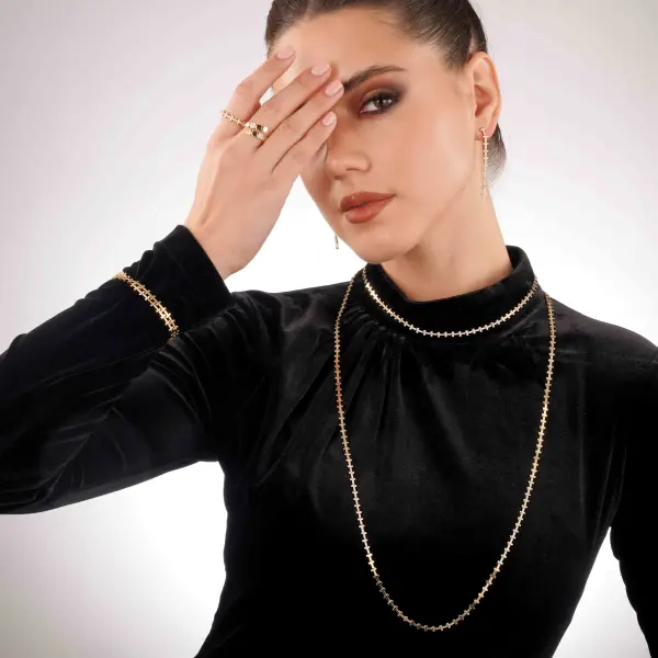 سوار ذهبي زركوني طبقتين image 10