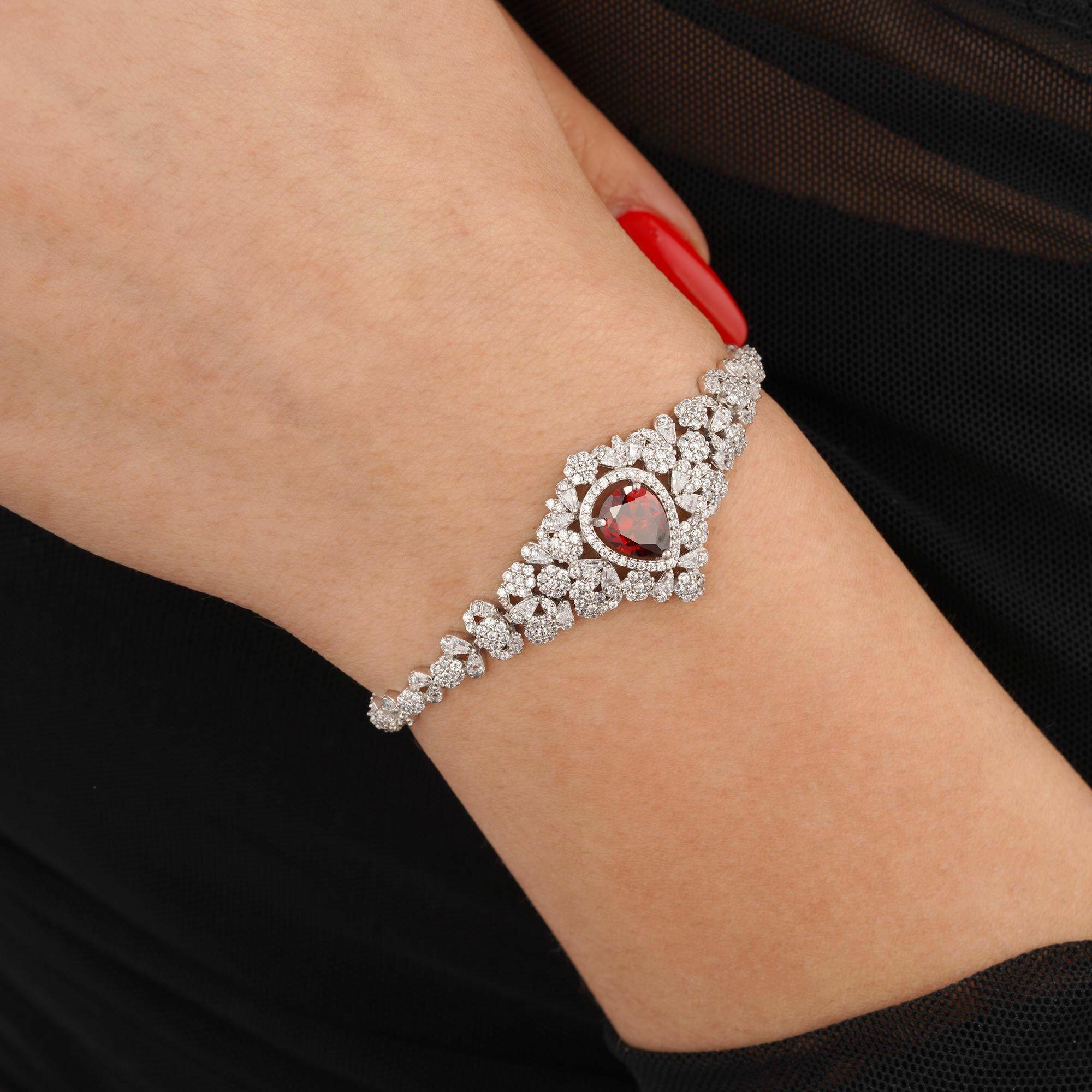 Win Red Pear Crystal Bracelet image 0