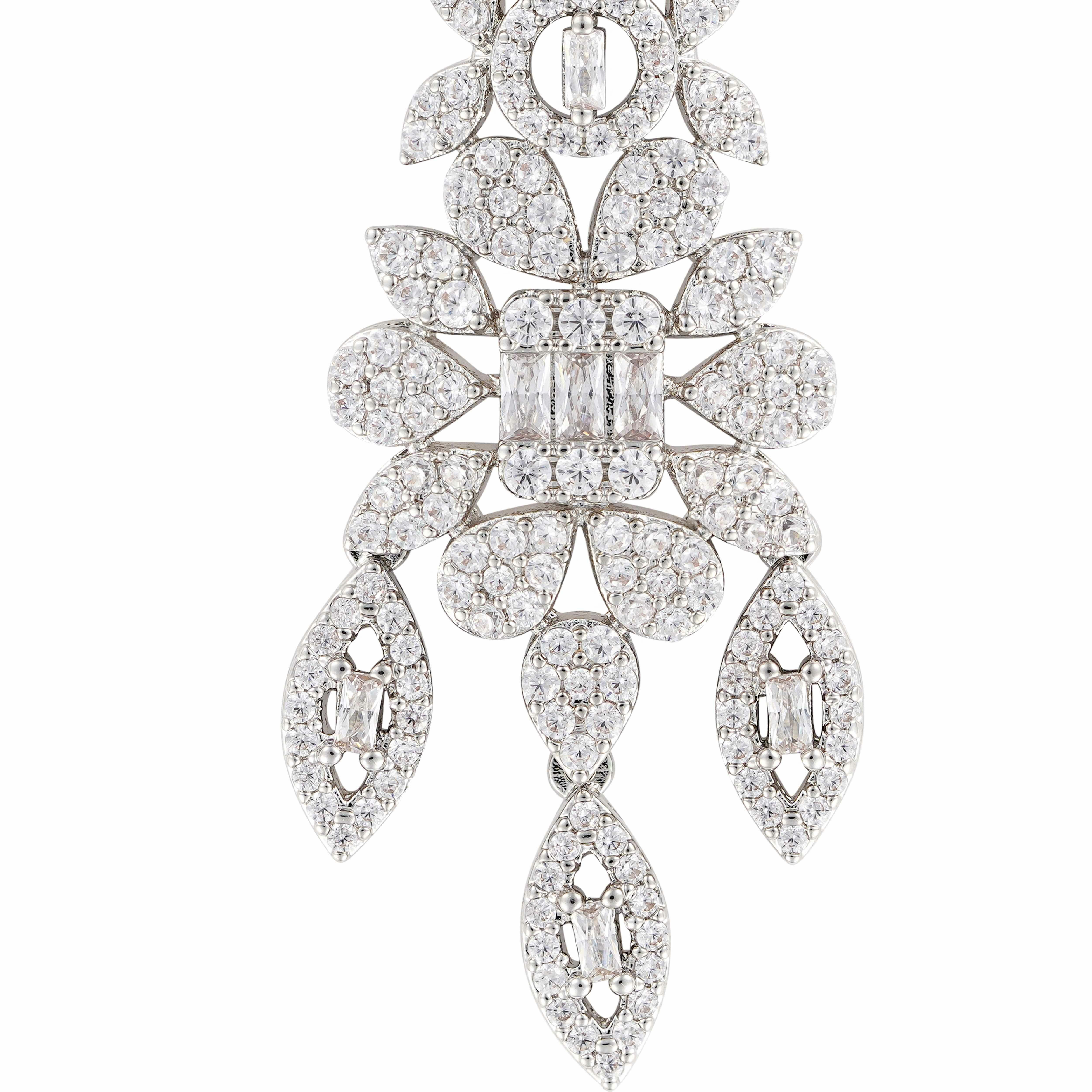 Crystal Marquise Silver Earrings image 1
