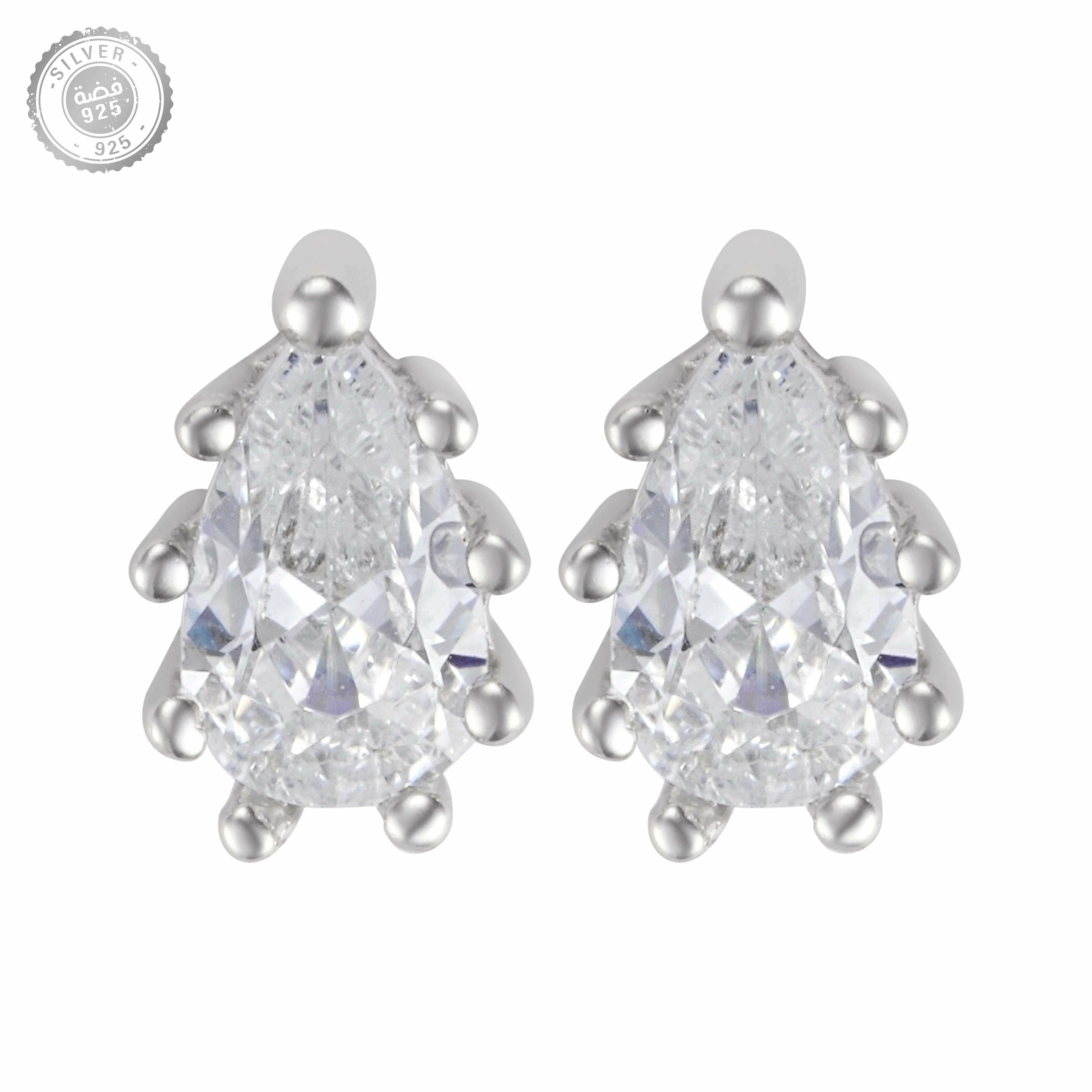 Alvira Earrings -Silver/White image 0