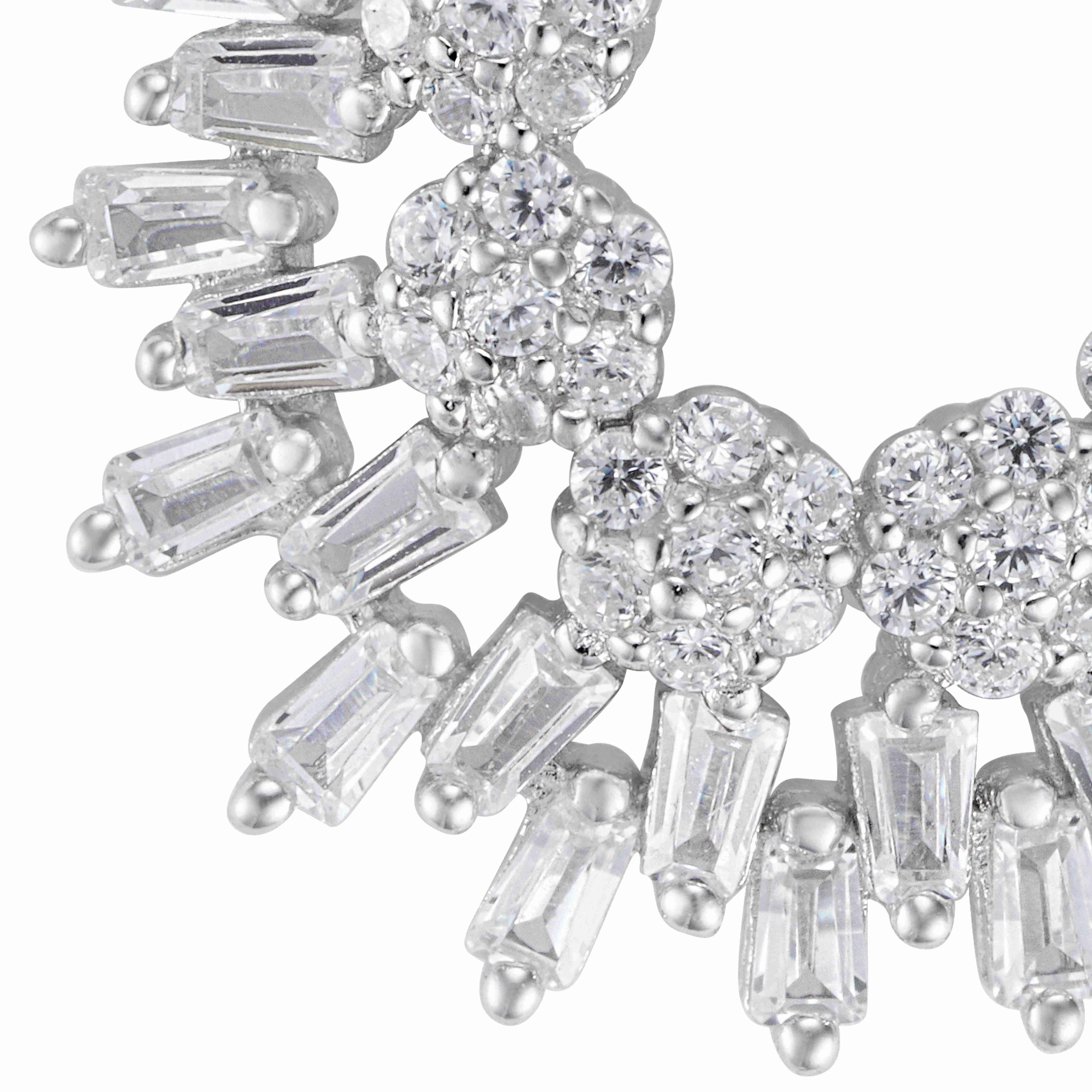 Alvira Earrings -Silver/White image 1