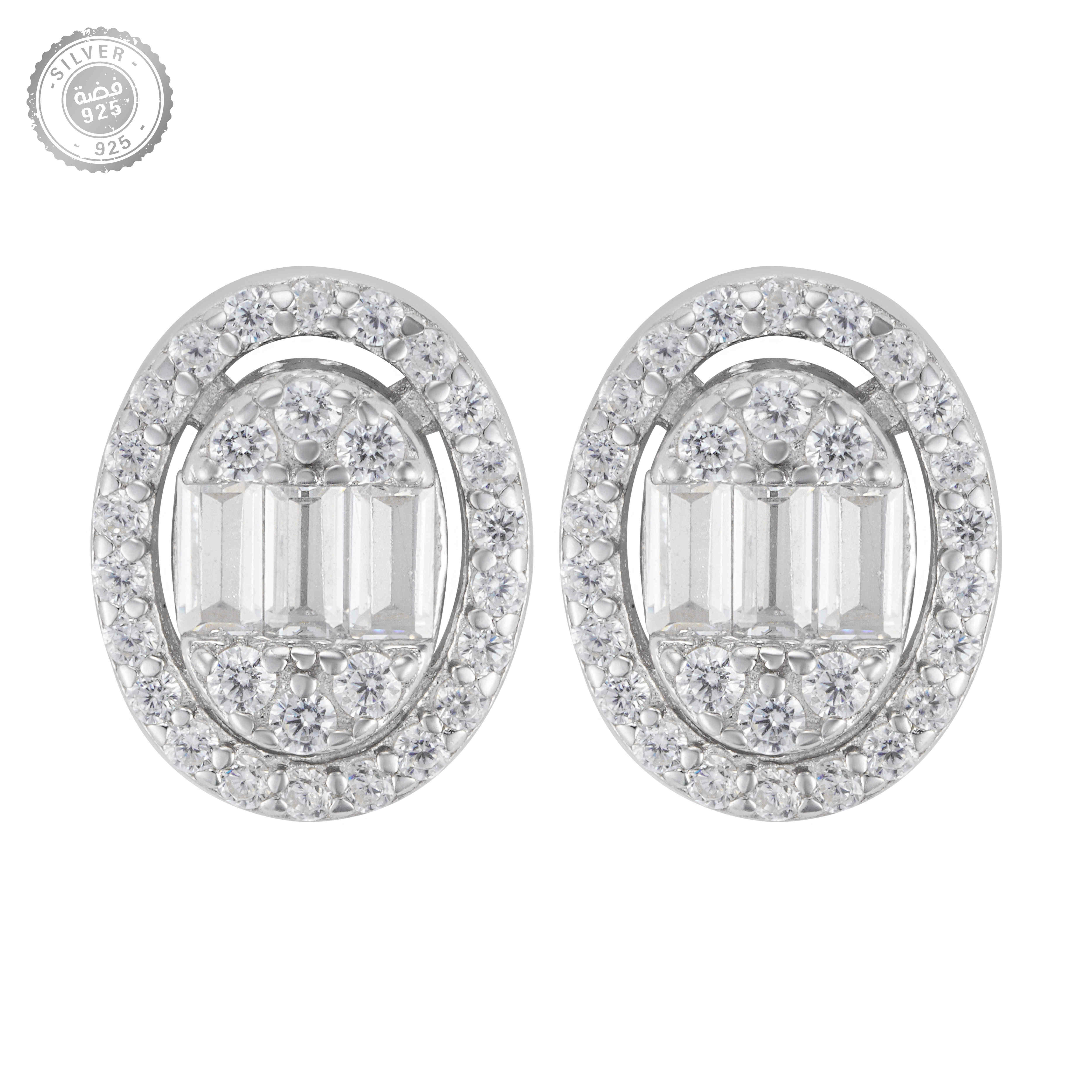 Alvira Earrings -Silver/White image 0