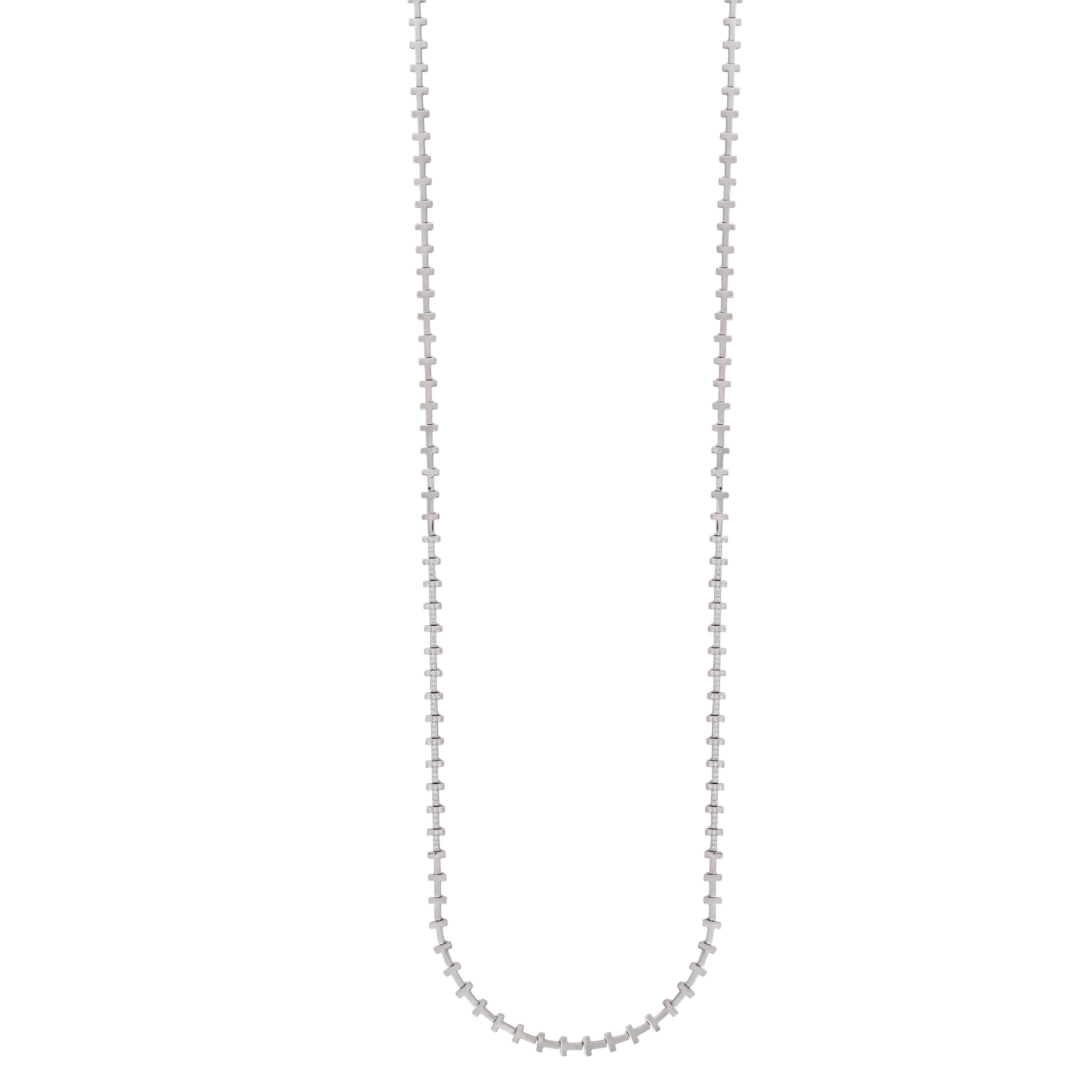 Alvira 925 Silver Zircon T-Link Chain image 0