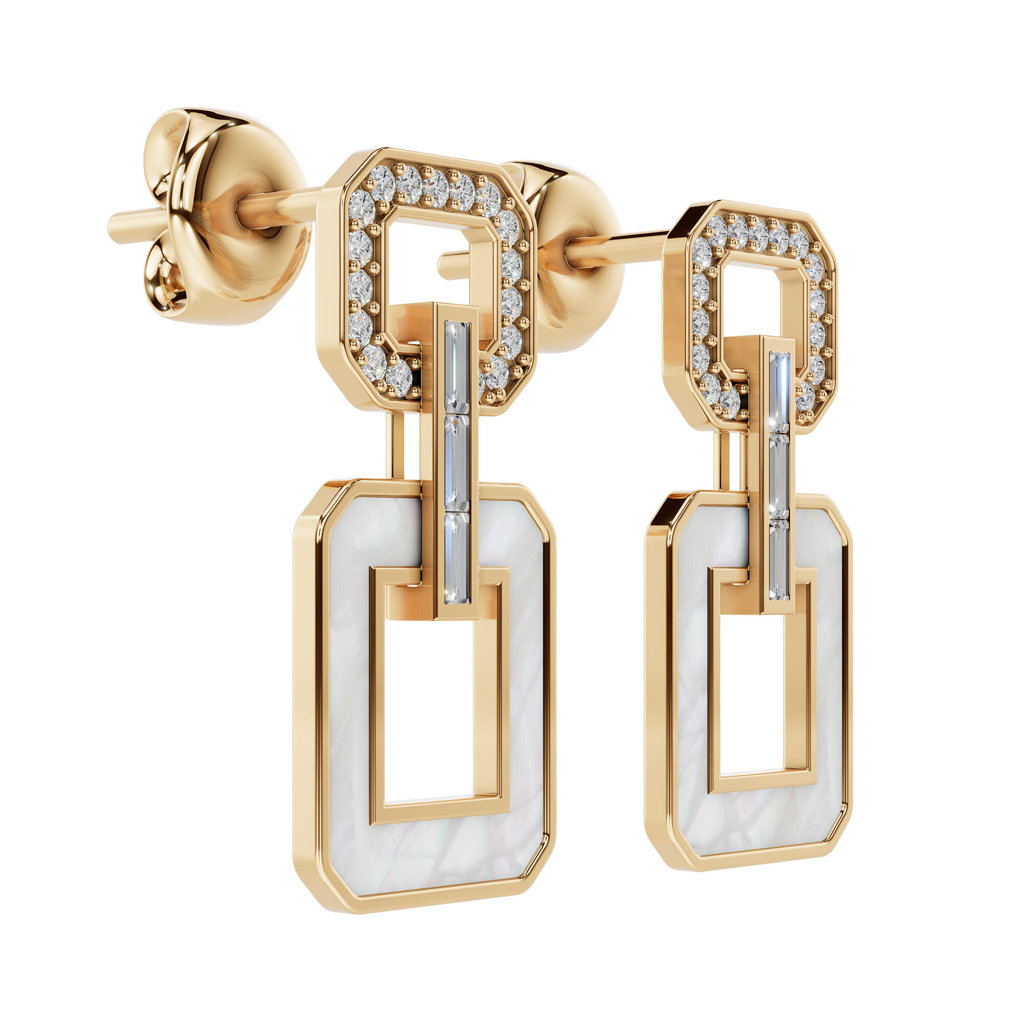 أقراط ذهبية مربعة image 1