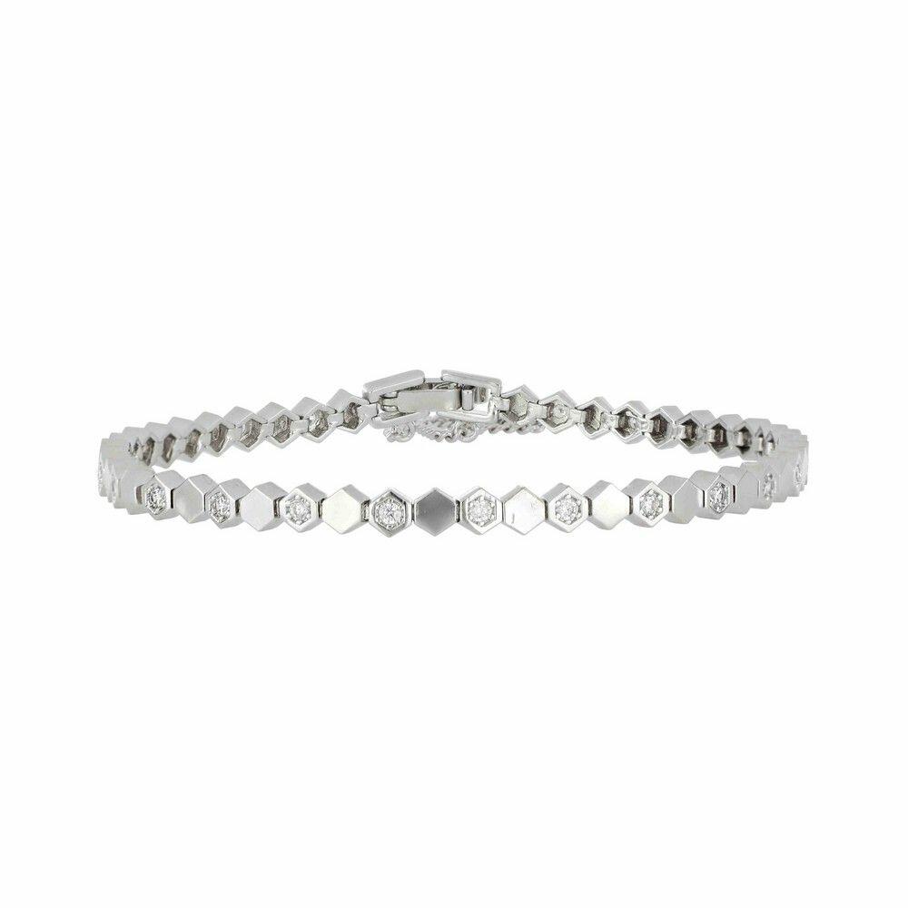 Tennis Bracelet - UB-107 Silver/White image 0