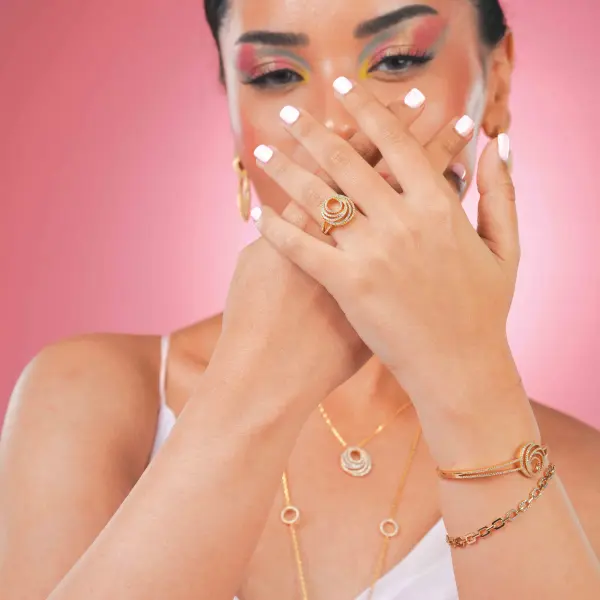 حلق - ذهبي ابيض - 0 image 6