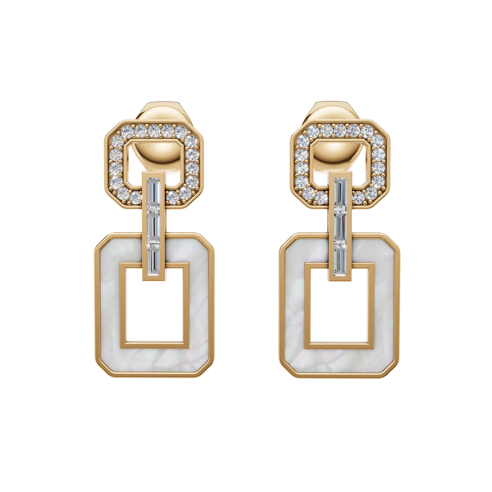 أقراط ذهبية مربعة image 0