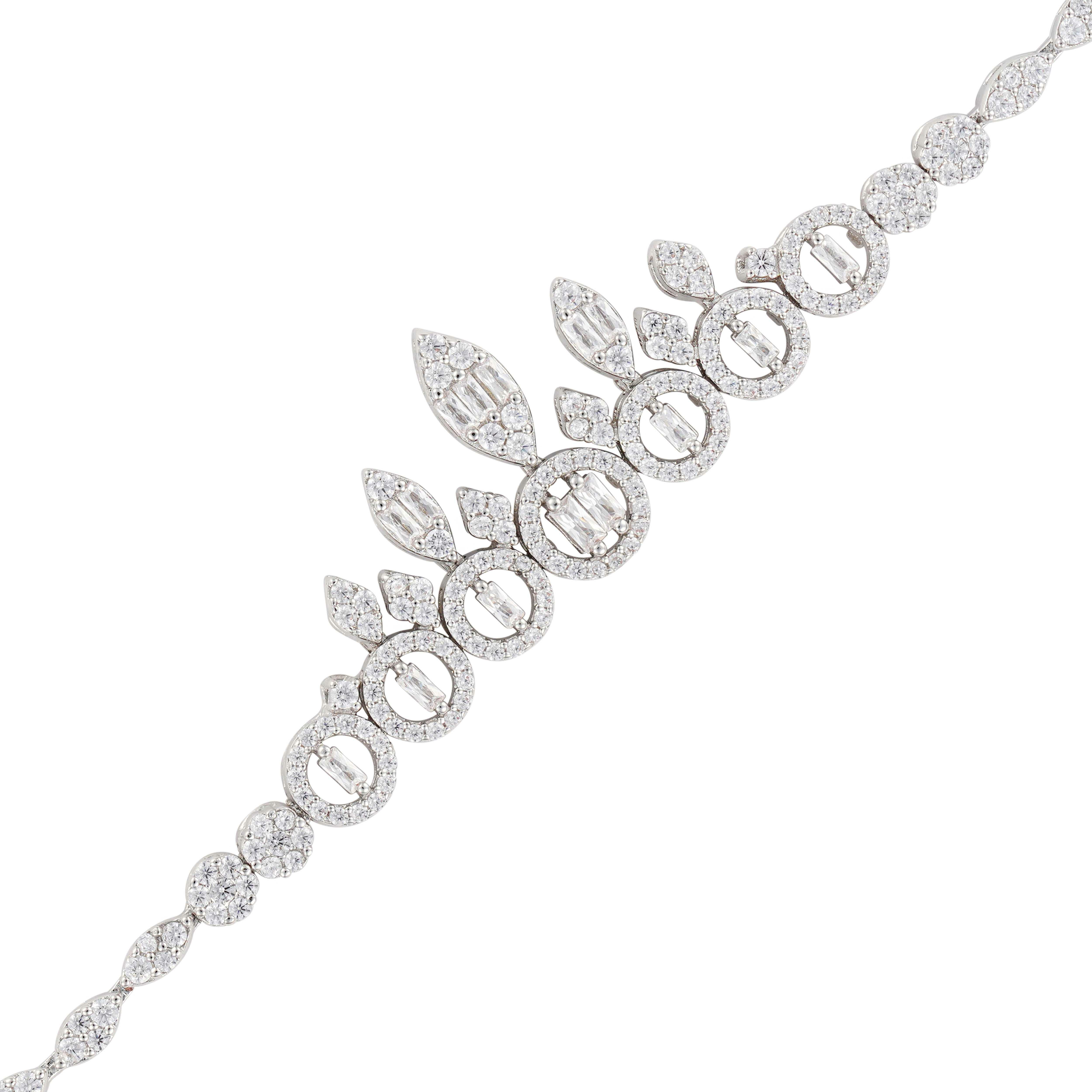 Silver Toned Marquise Bracelet image 1