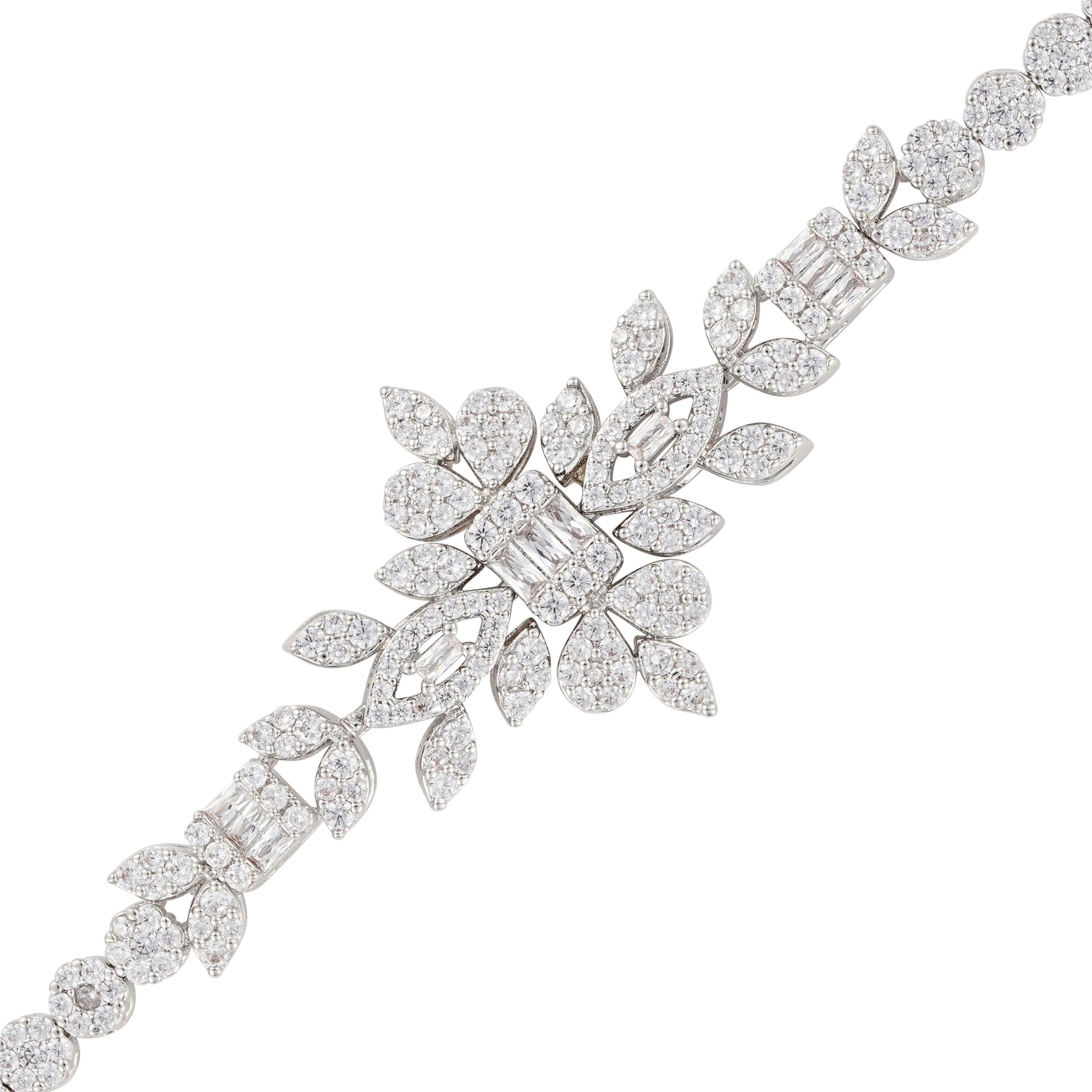 Silver Toned Flower Bracelet image 1