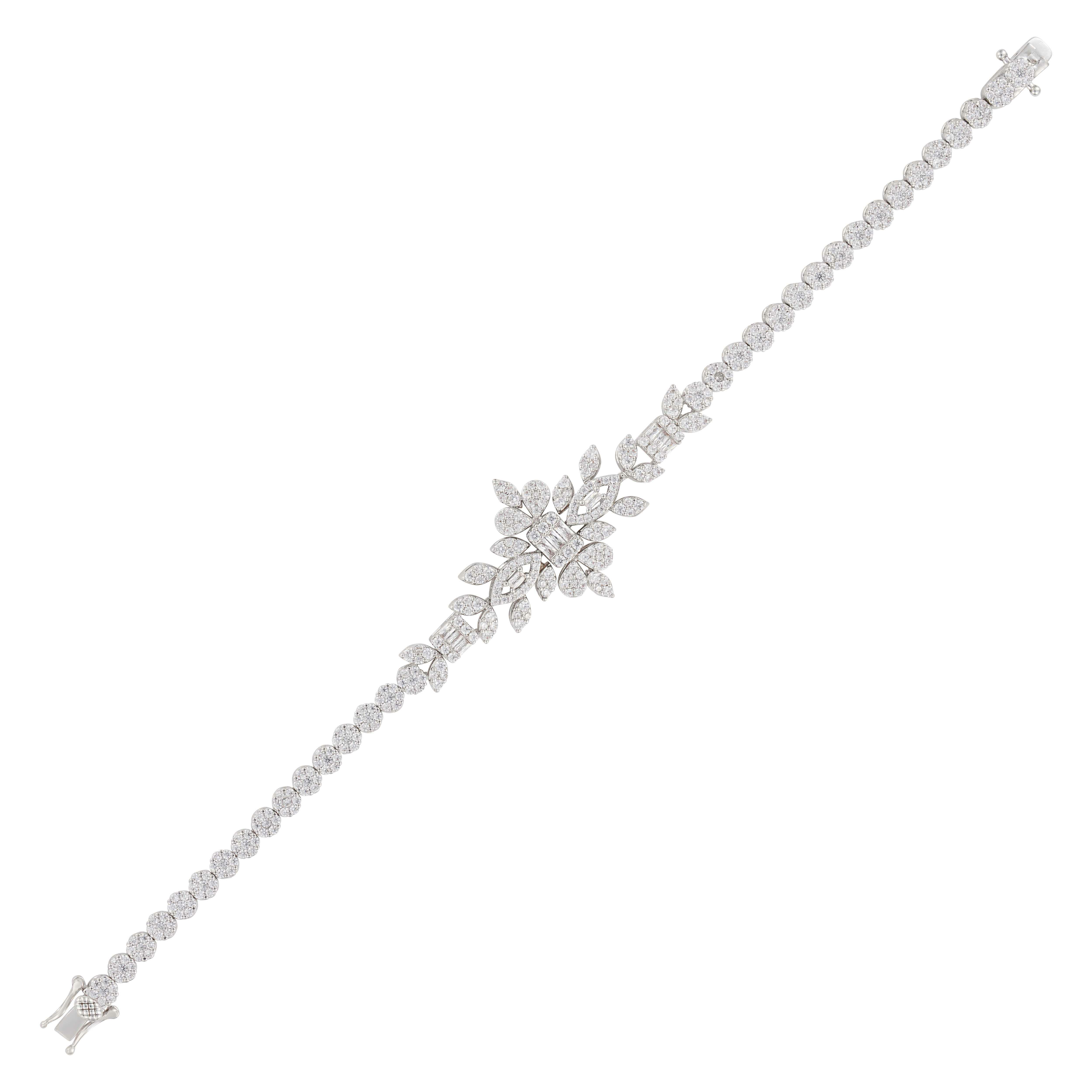 Silver Toned Flower Bracelet image 0
