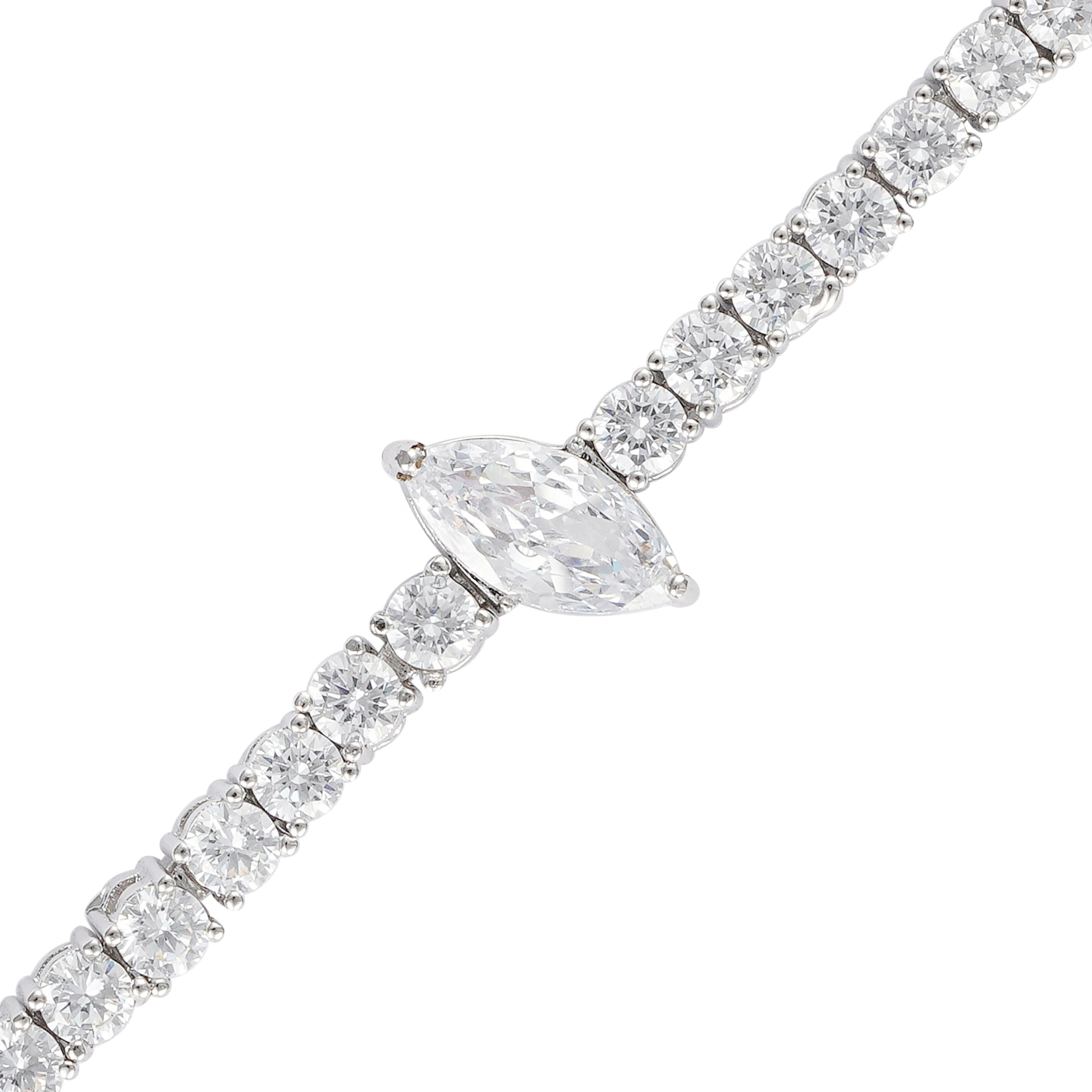925K Silver Marquise Bracelet image 1