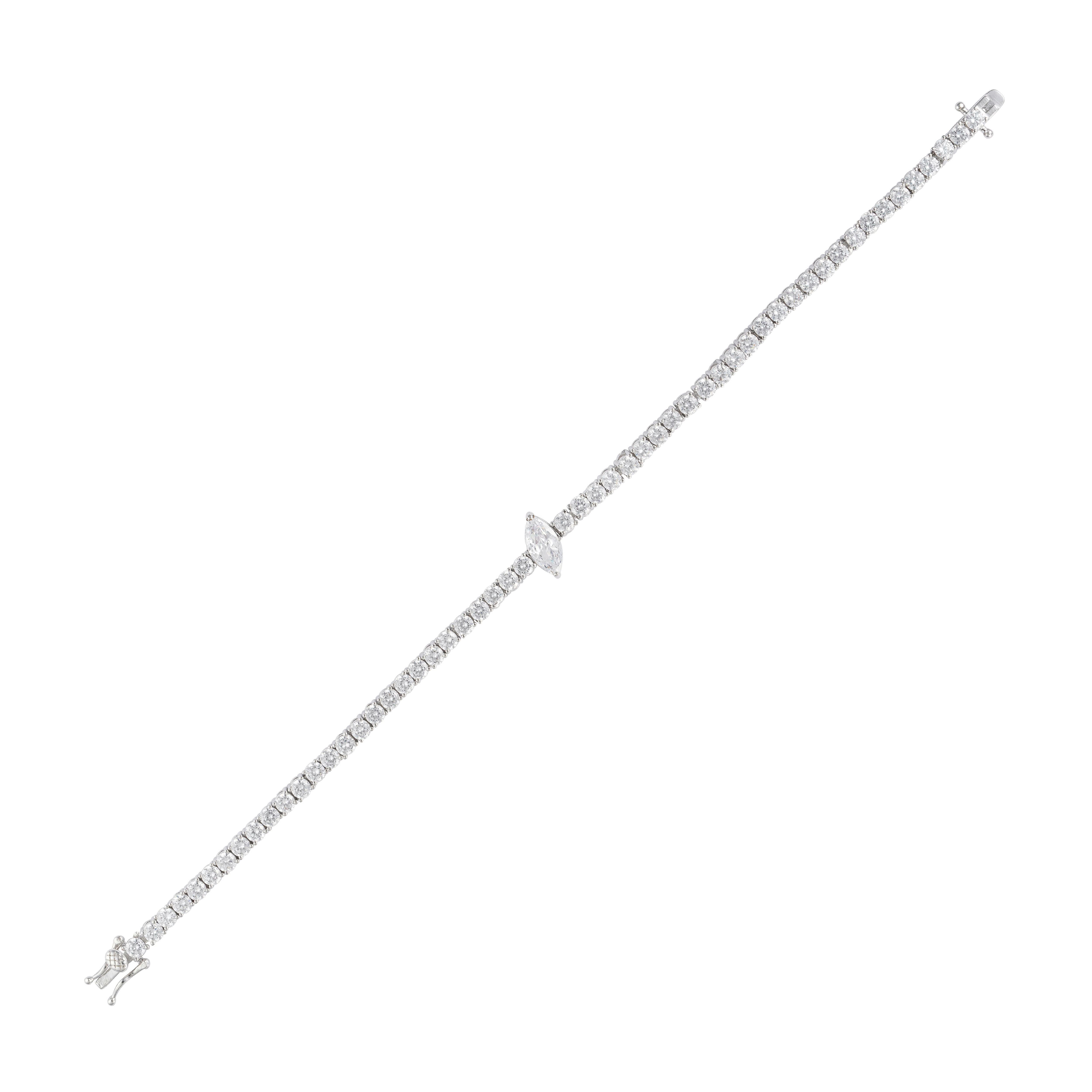 925K Silver Marquise Bracelet image 0