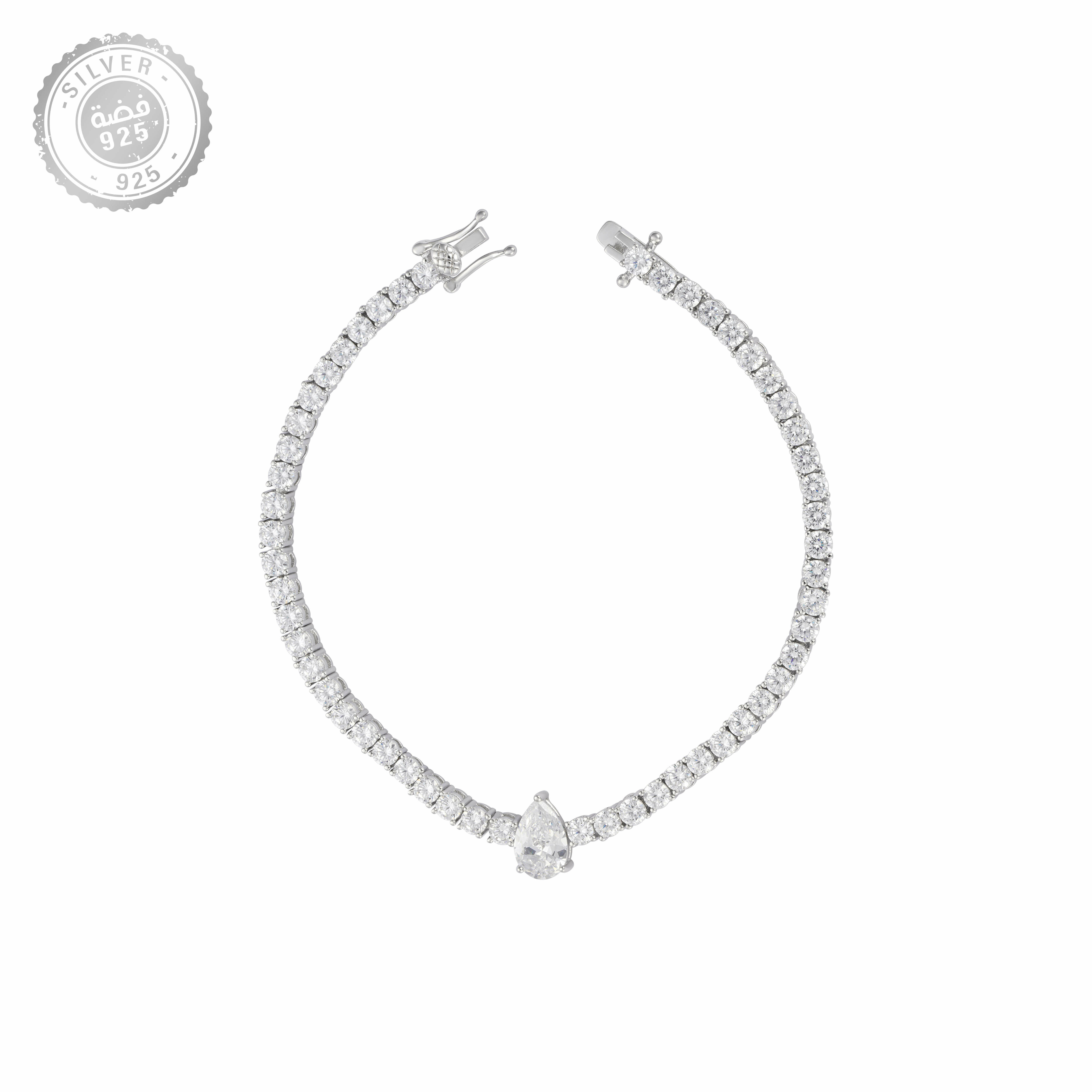 925K Silver Pear Bracelet image 0
