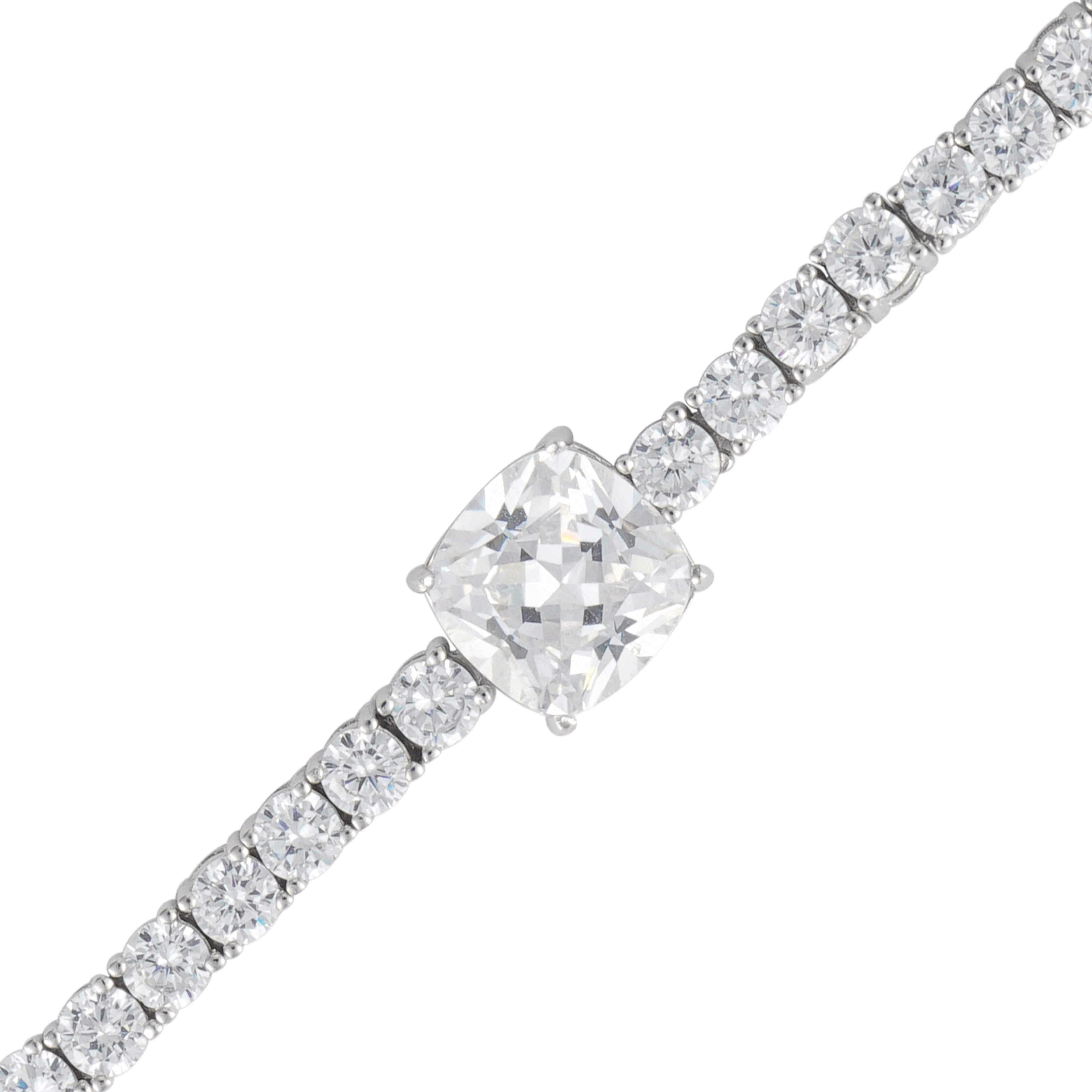 925K Silver Asscher Bracelet image 1