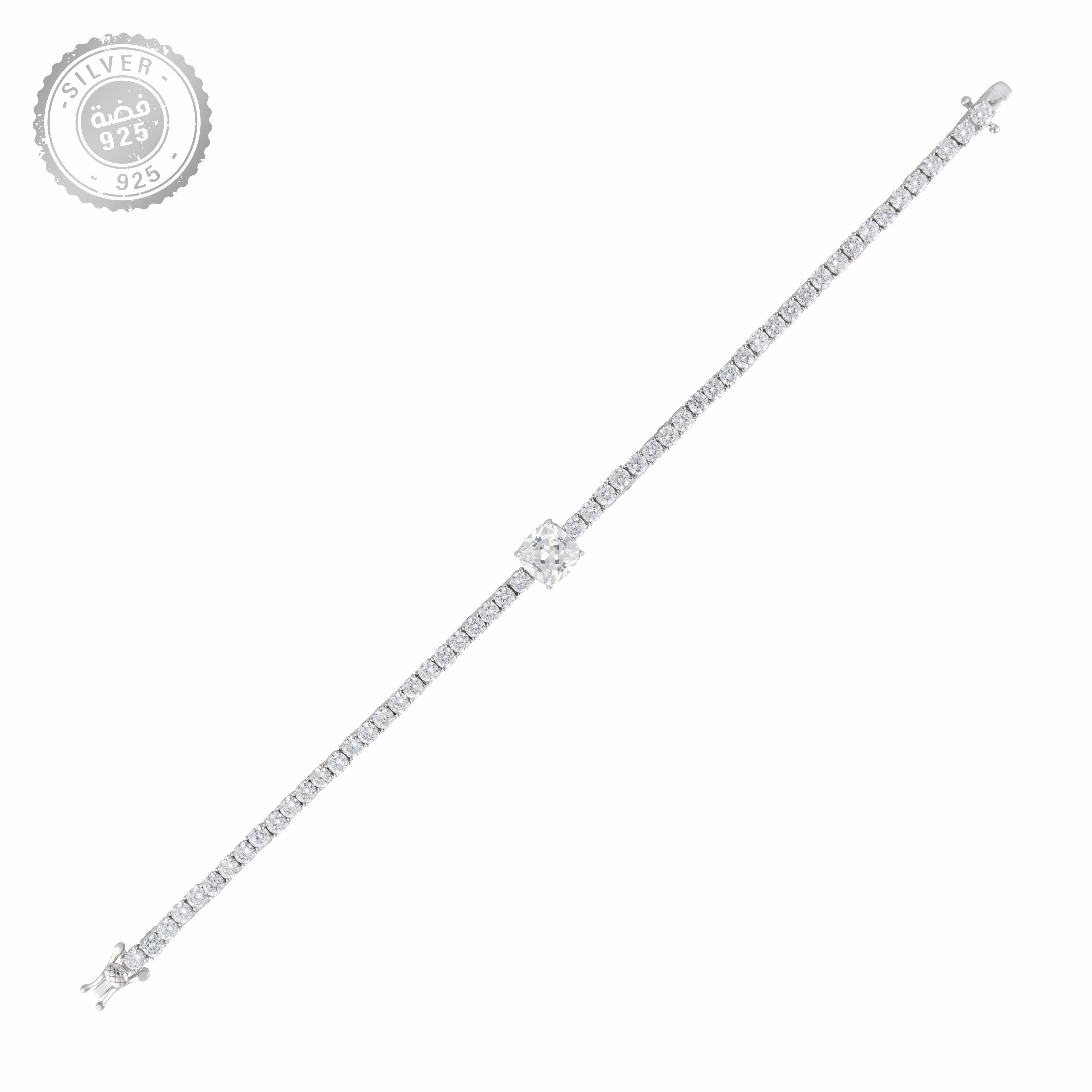925K Silver Asscher Bracelet image 0