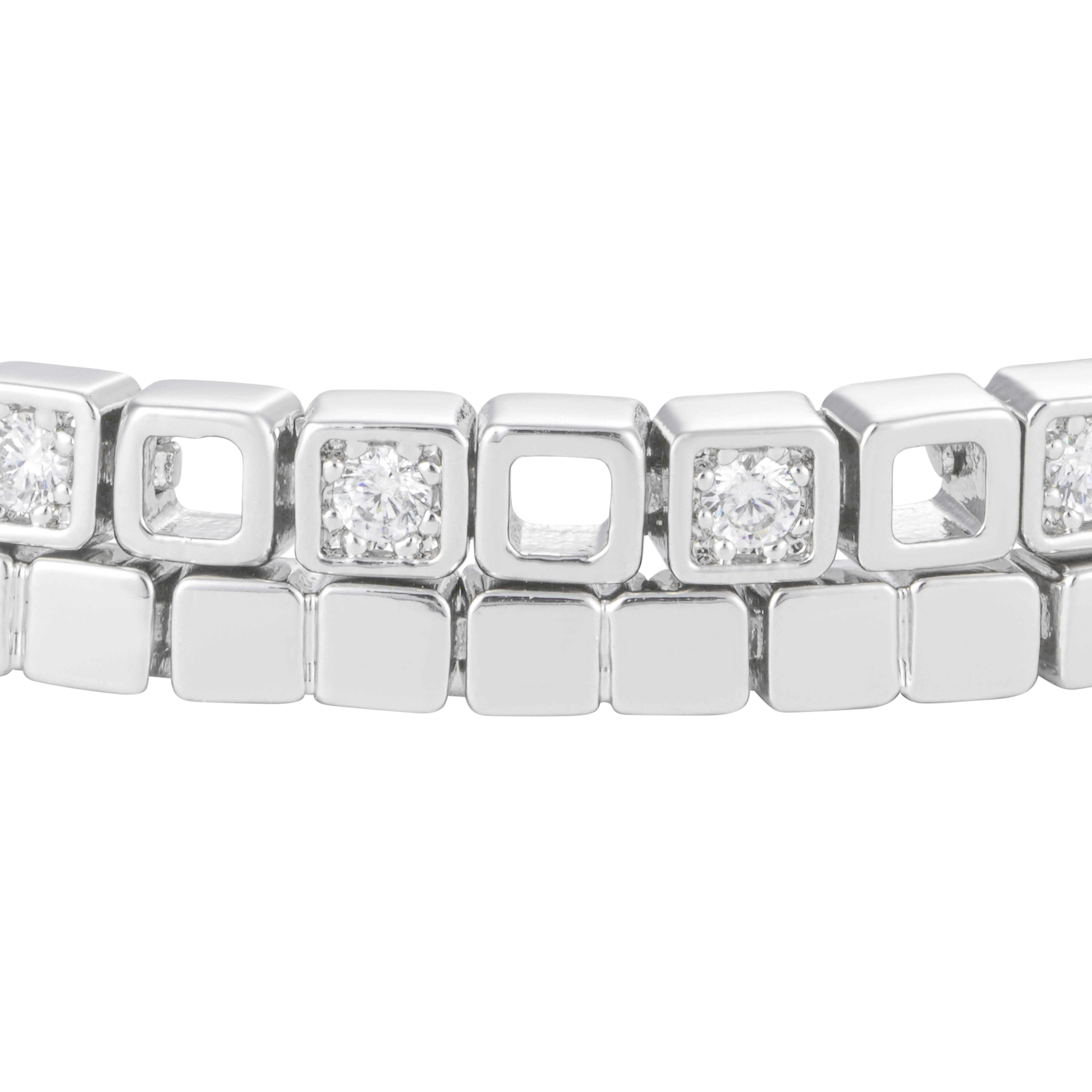 Silver Toned Tennis Bracelet  image 1
