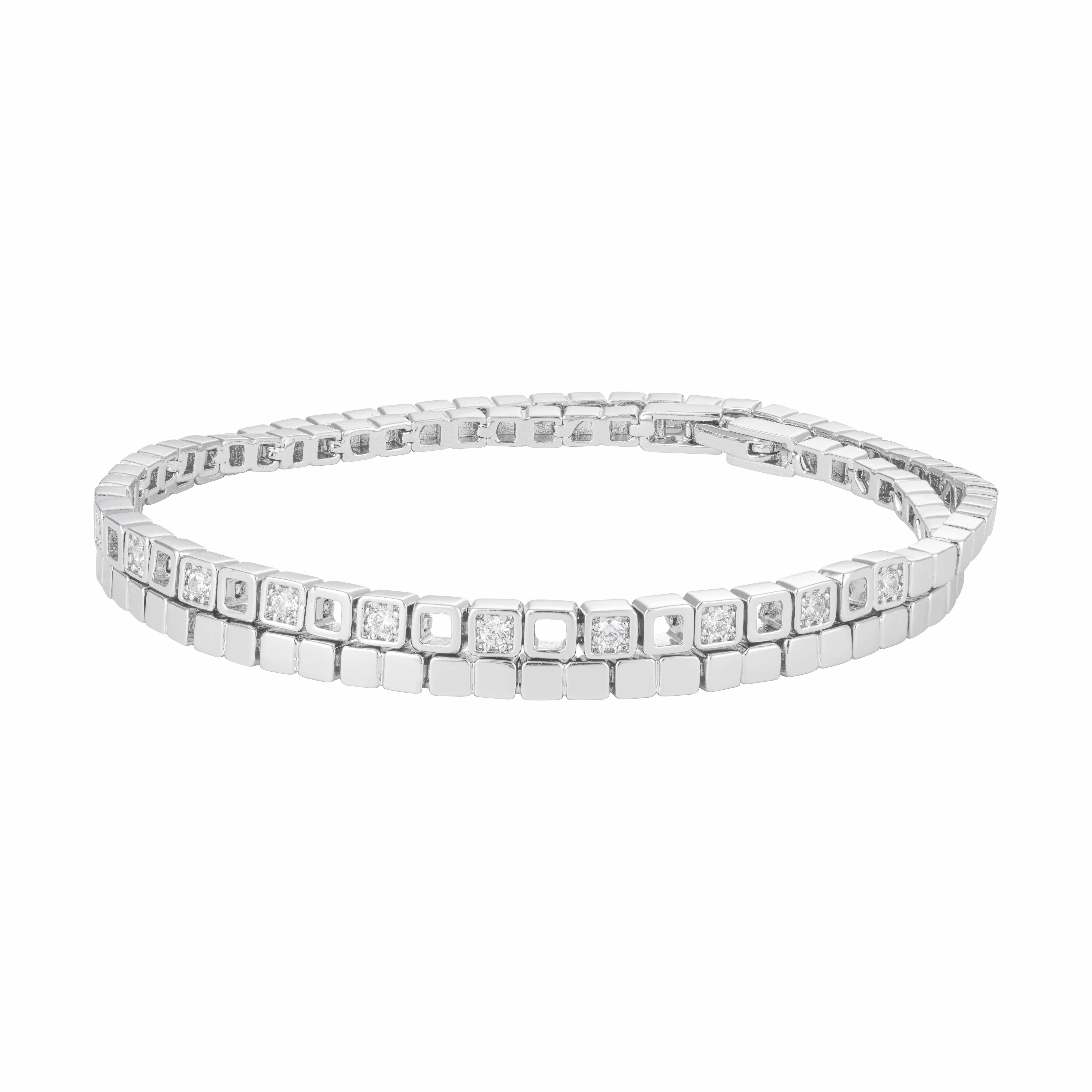 Silver Toned Tennis Bracelet  image 0