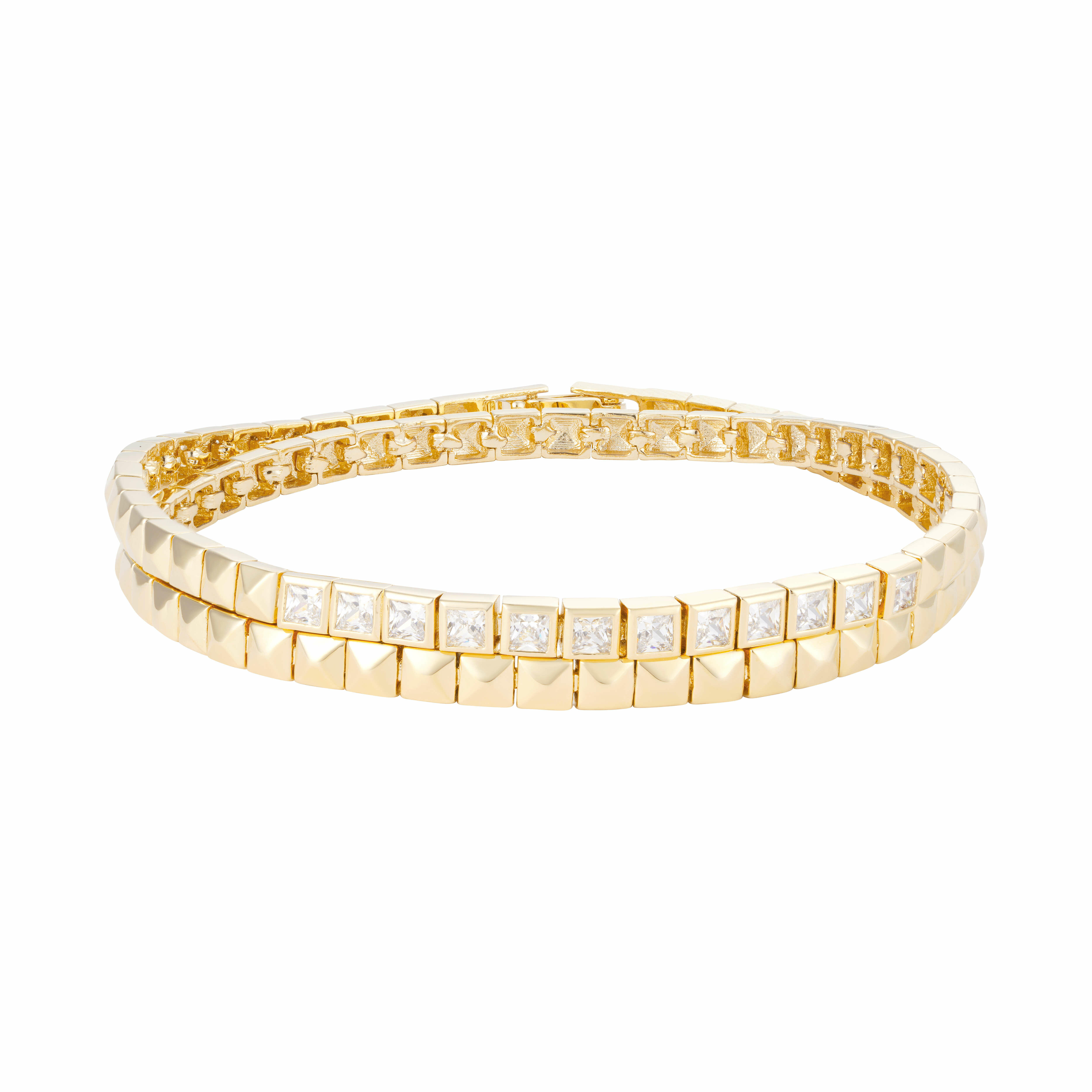 Gold Toned Double Line Bracelet image 1