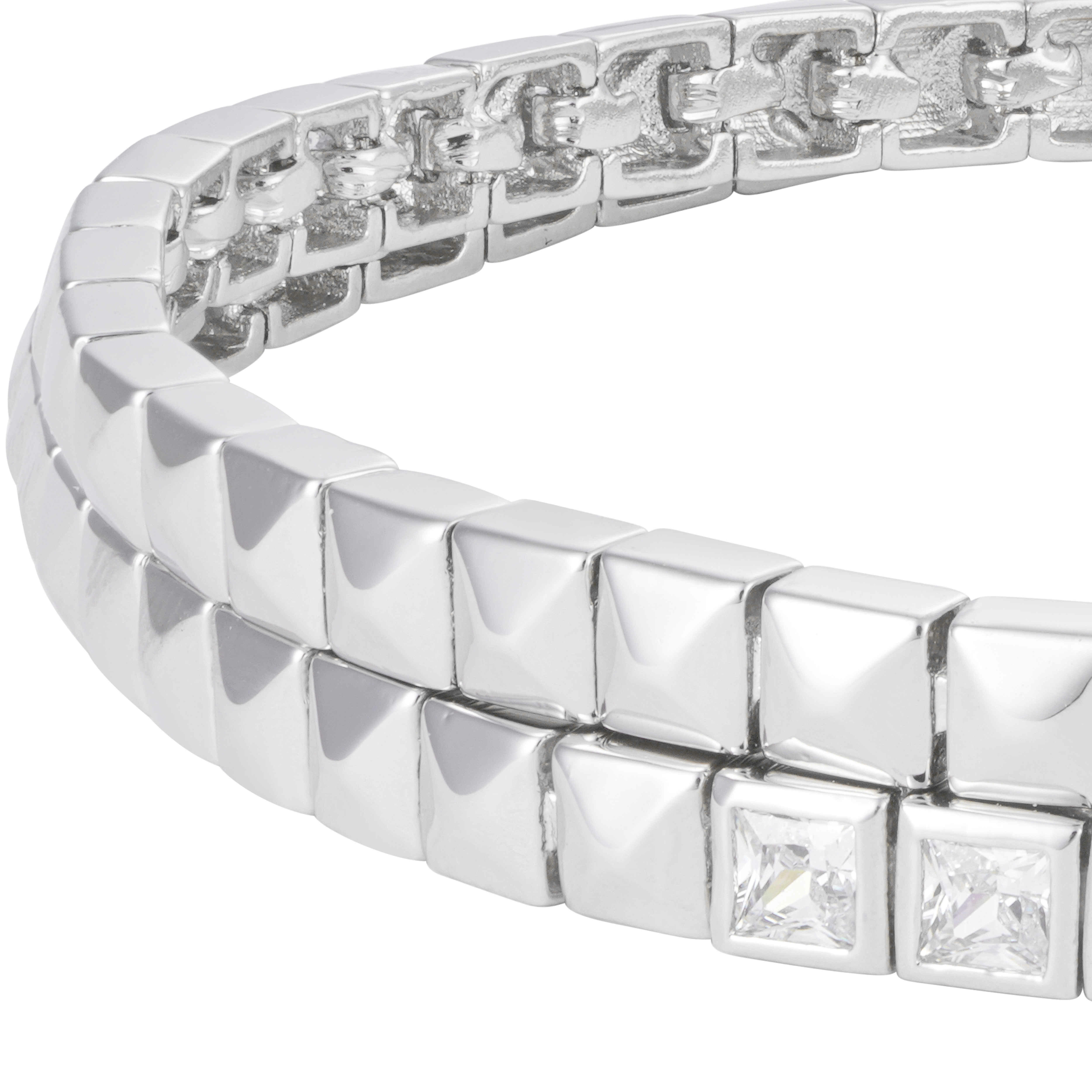 Silver Toned Double Line Bracelet image 2