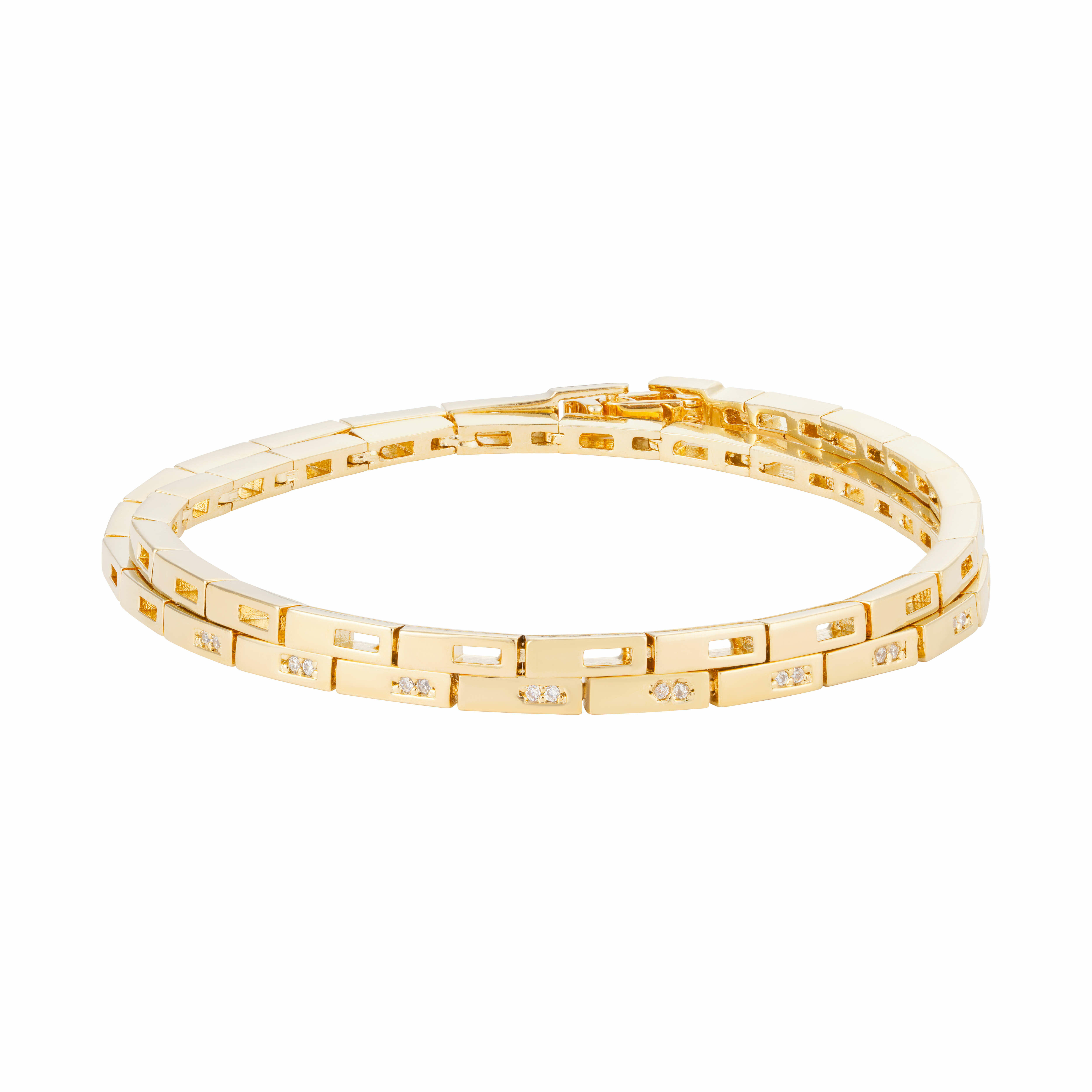 Gold Toned Double Line Bracelet image 0