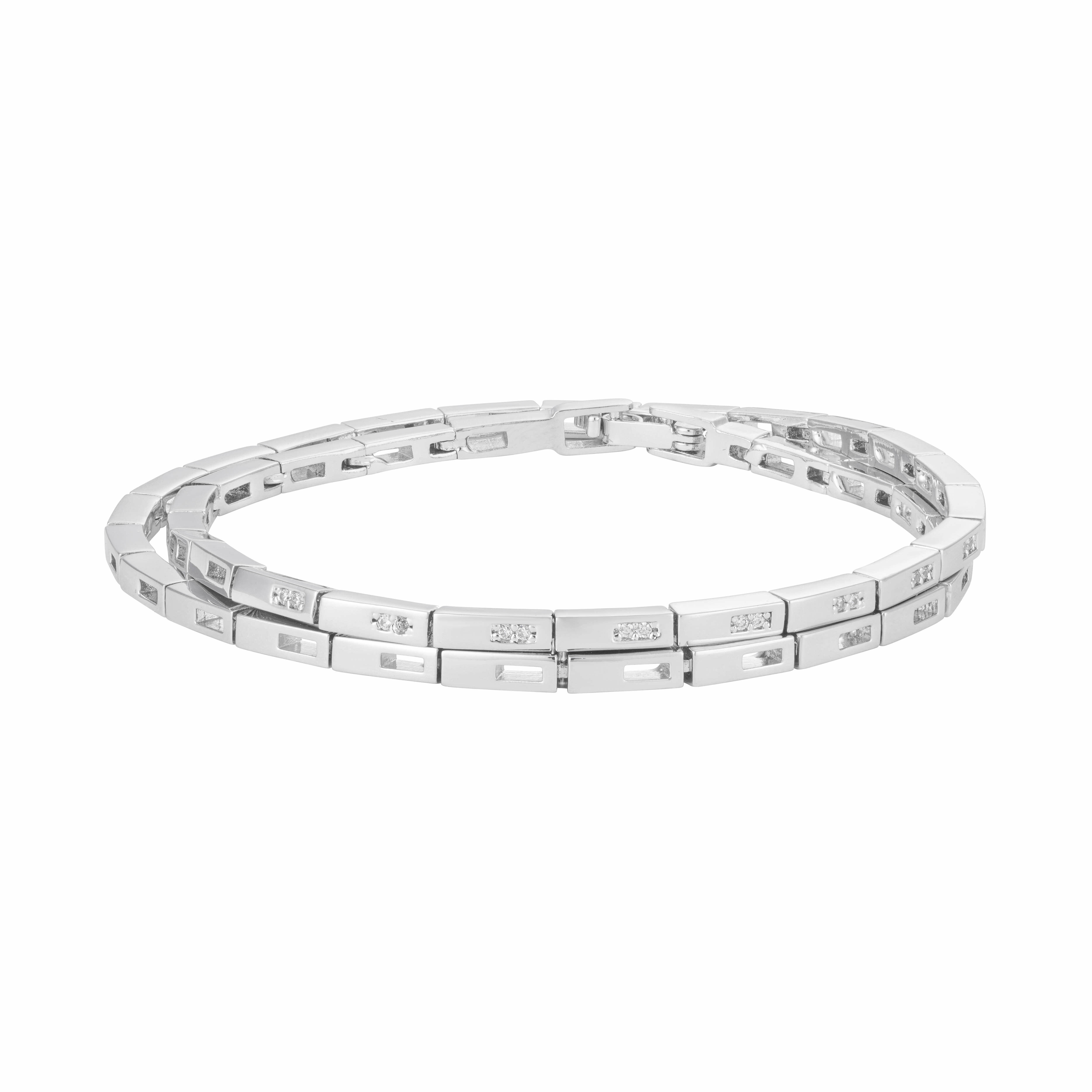 Silver Toned Double Line Bracelet image 0