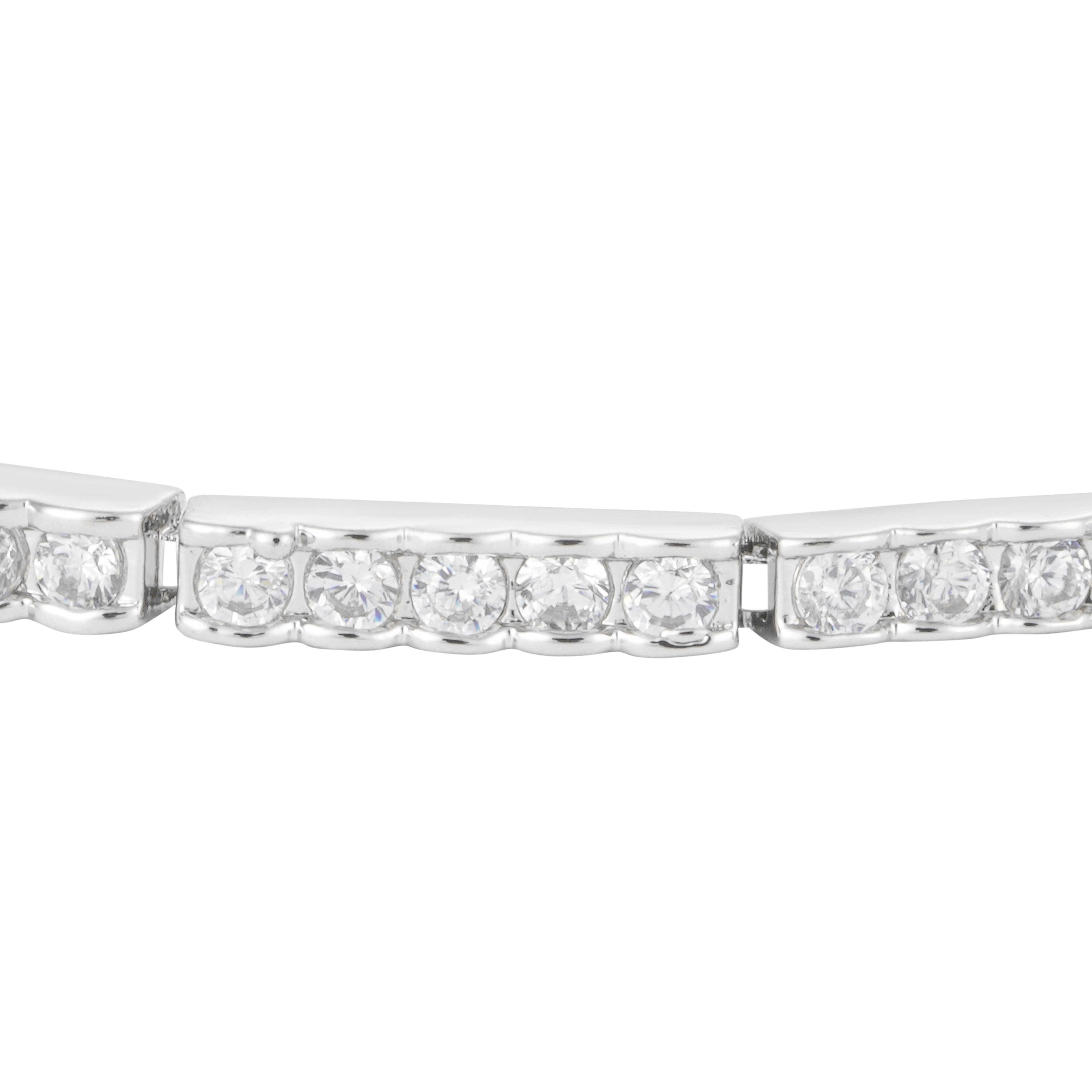 Silver Toned Tennis Bracelet image 1