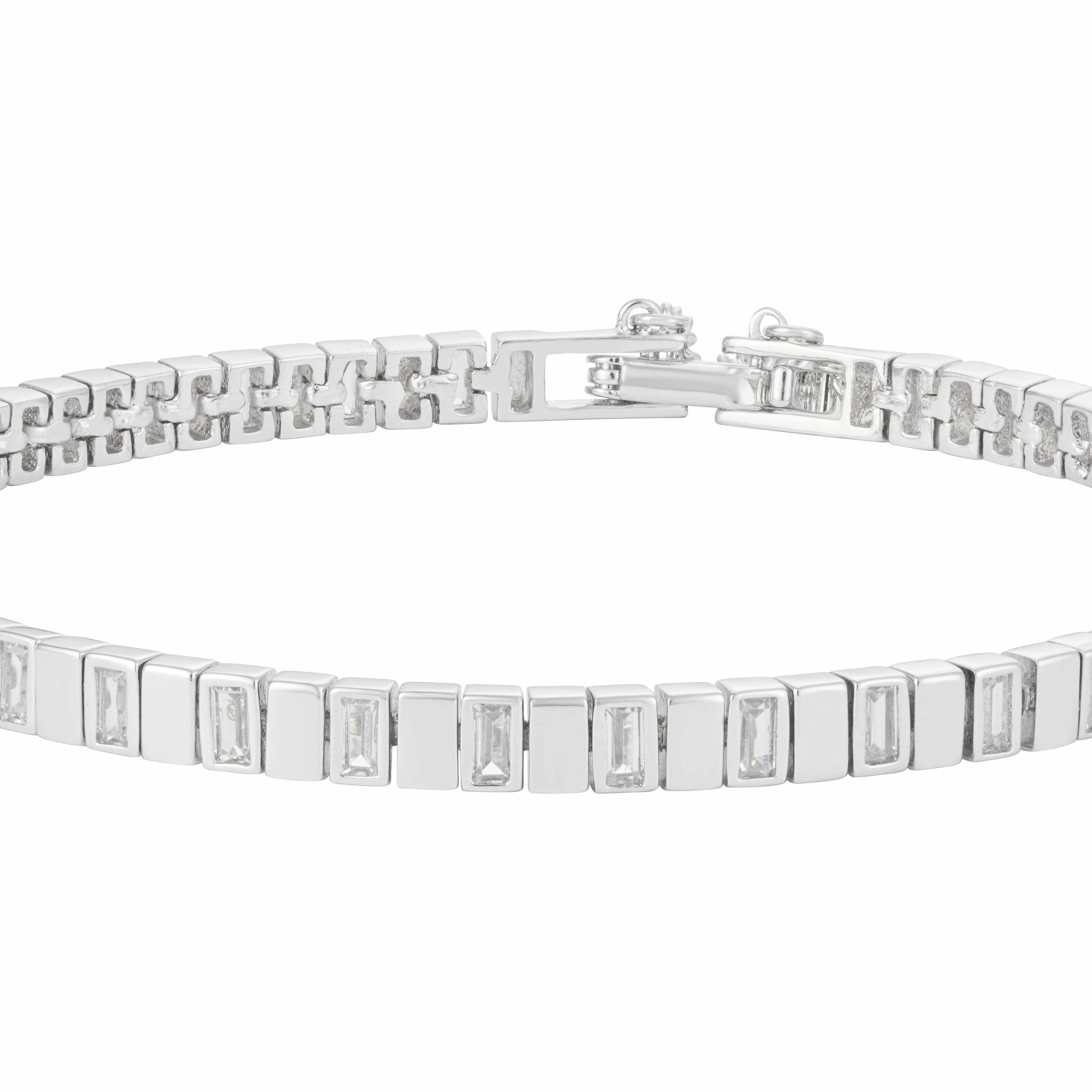 Silver Toned Tennis Bracelet image 0