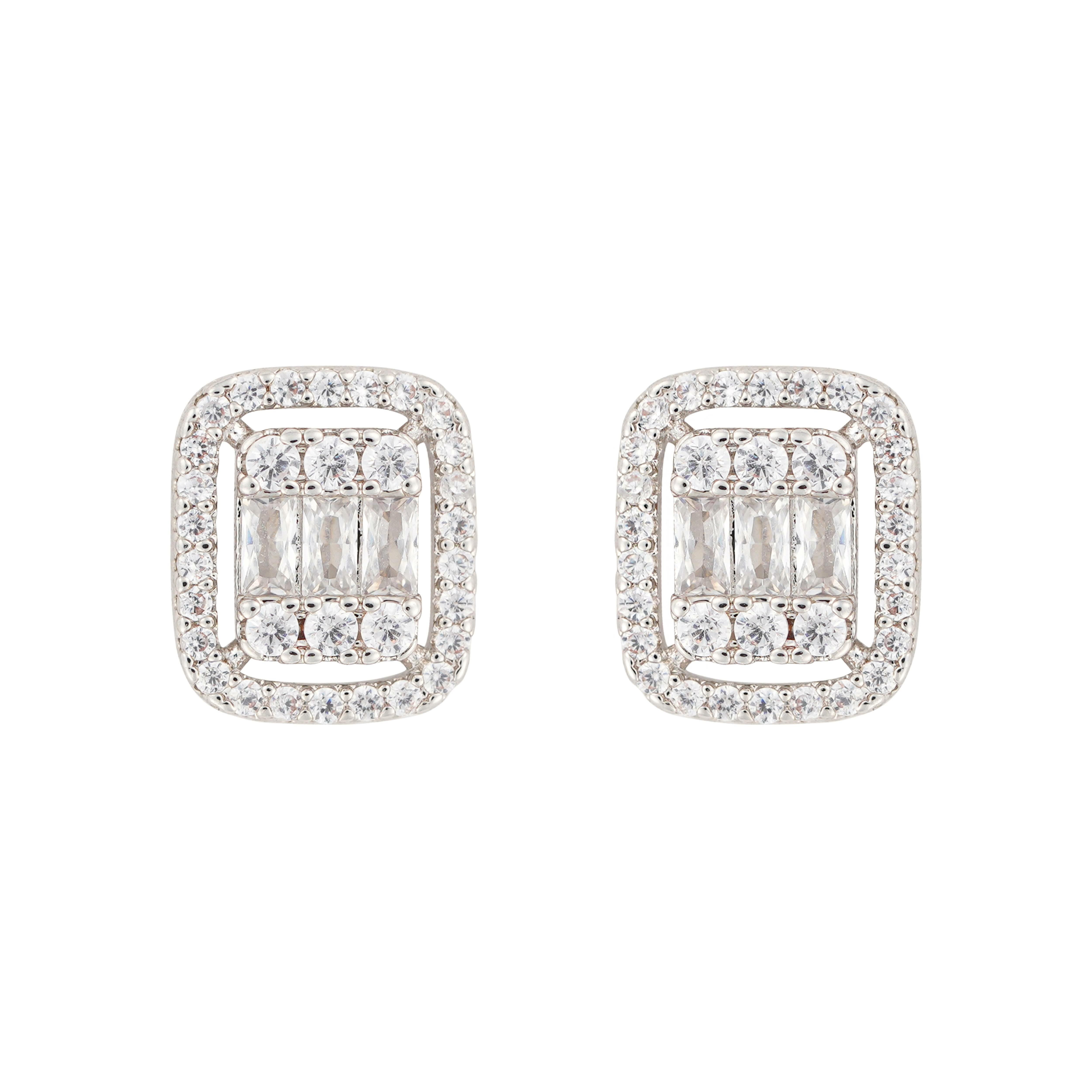 Crystal Radiant Silver Earrings image 0